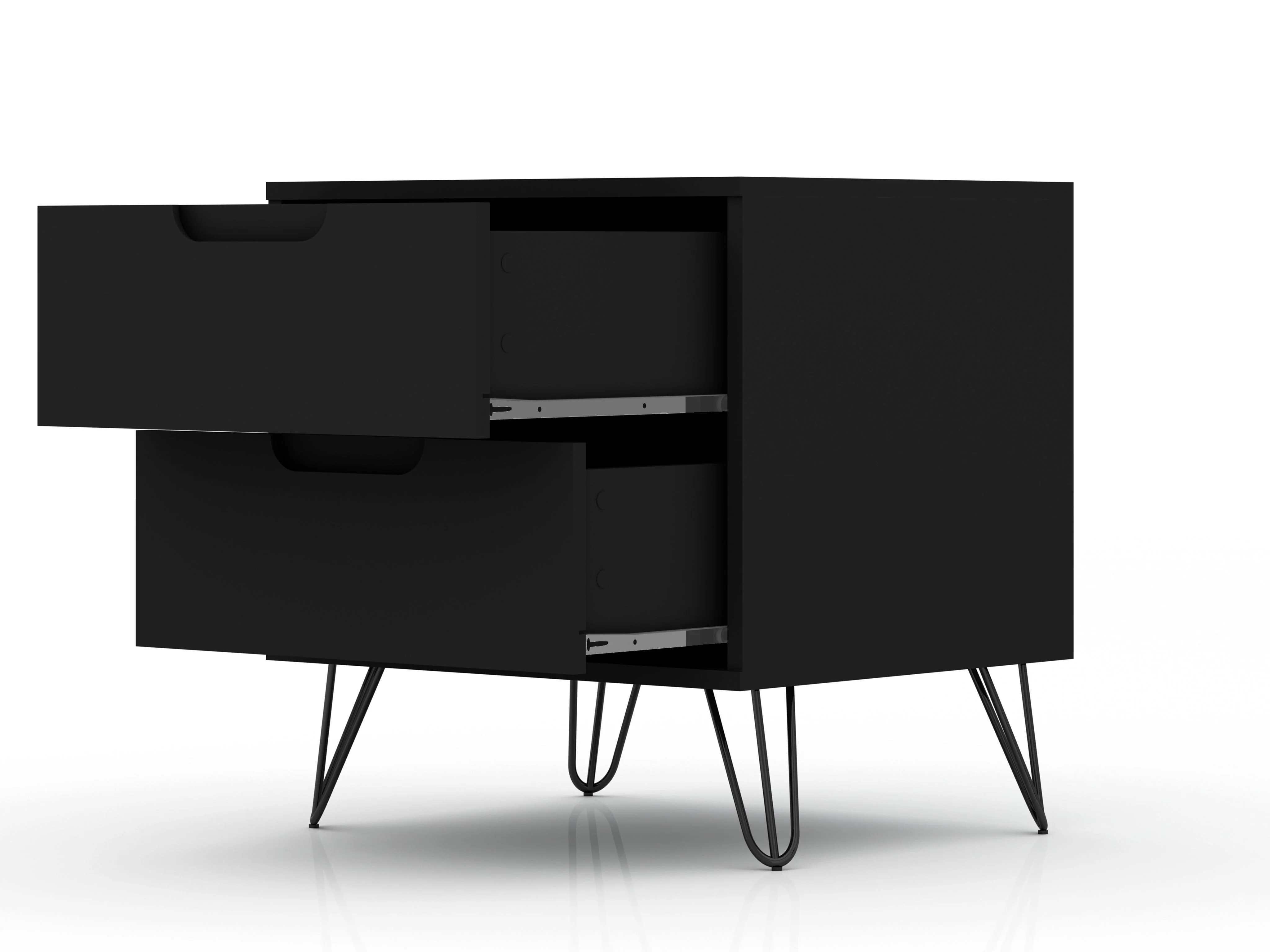 Rockefeller Dresser and Nightstand Set in Black - Image 9