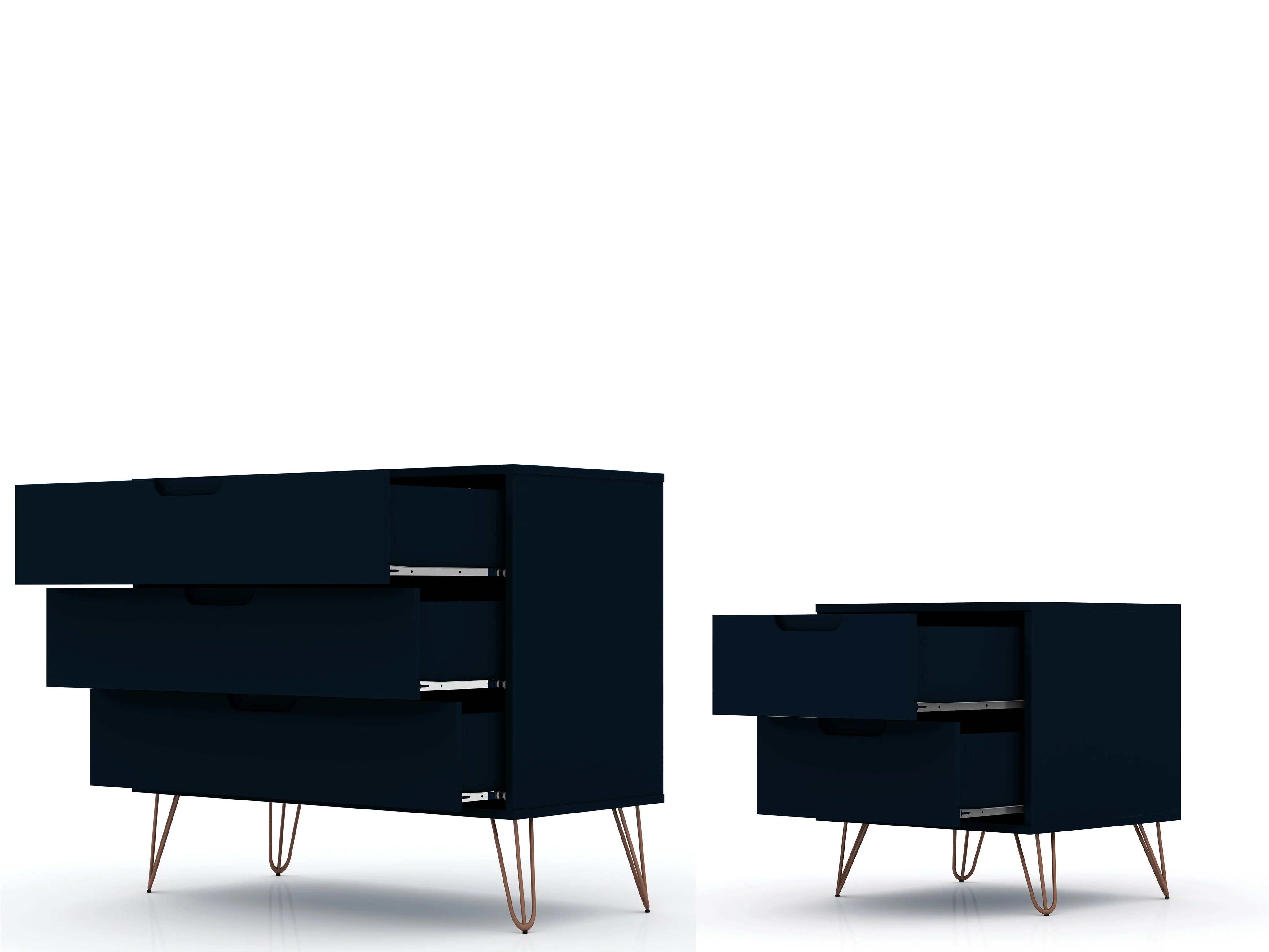 Rockefeller Dresser and Nightstand Set in Tatiana Midnight Blue - Image 4