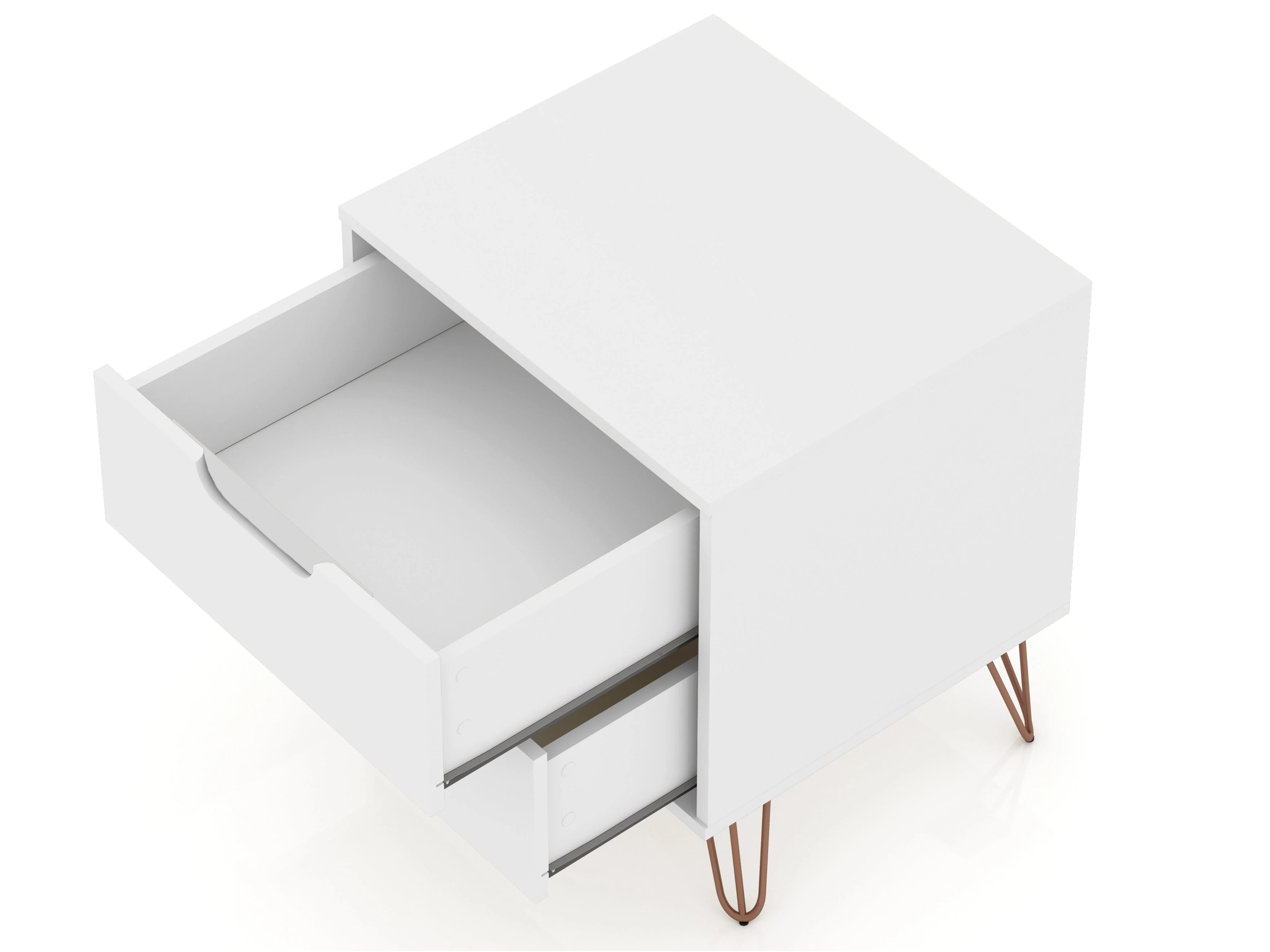 Rockefeller Dresser and Nightstand Set in White - Image 10