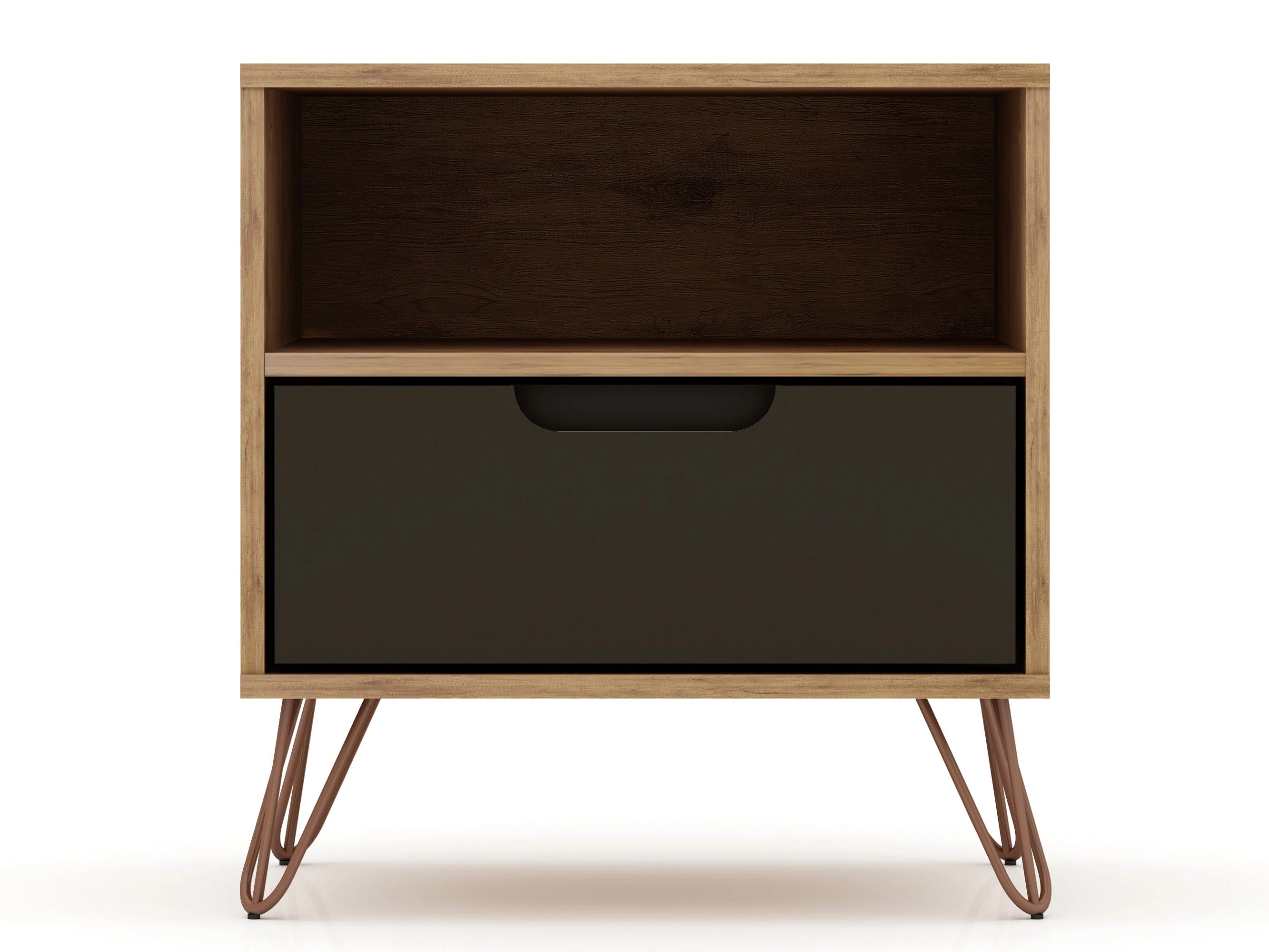 Rockefeller Nightstand 1.0 in Nature and Textured Grey (set of 2) - Image 4