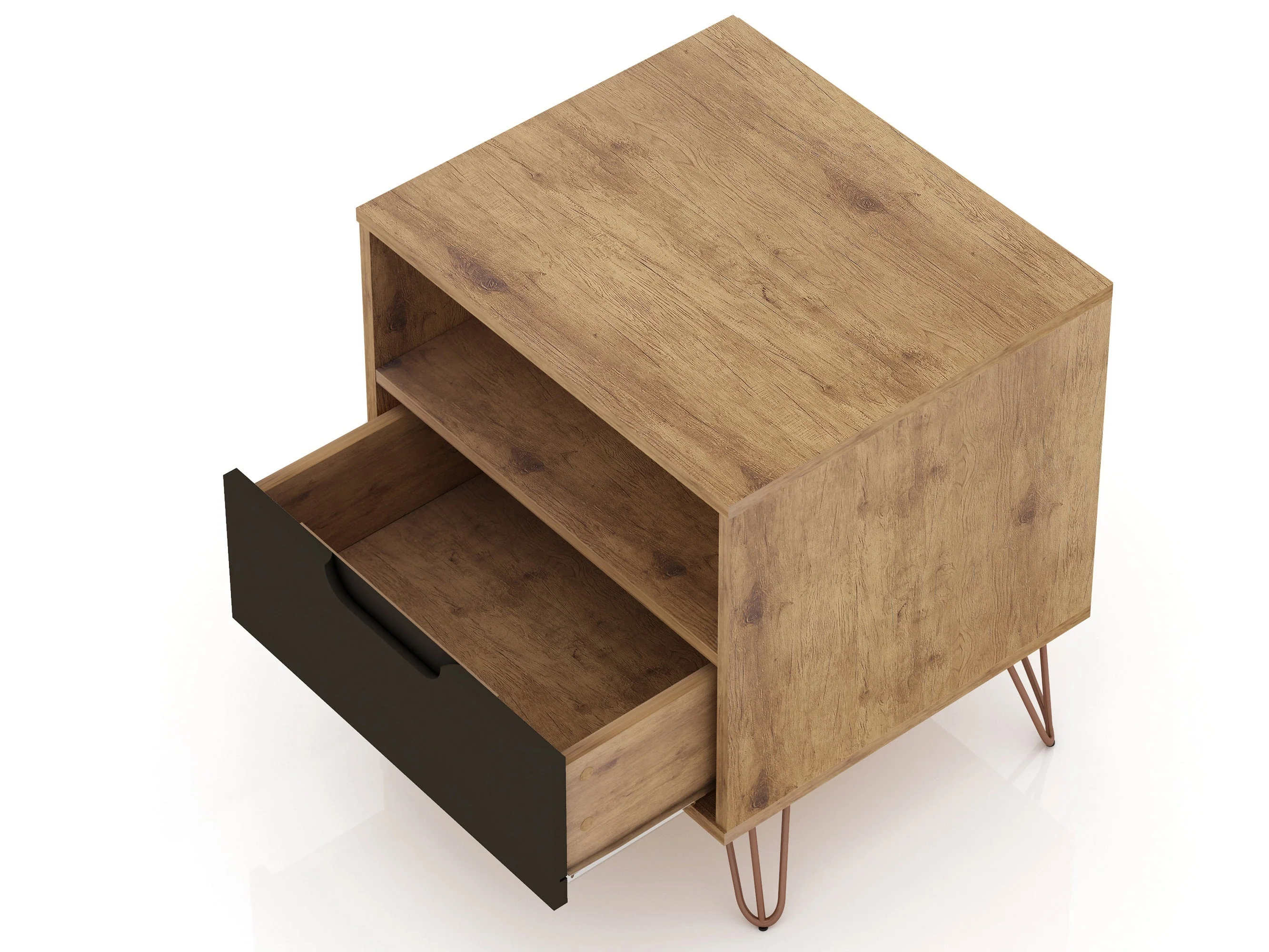 Rockefeller Nightstand 1.0 in Nature and Textured Grey (set of 2) - Image 6