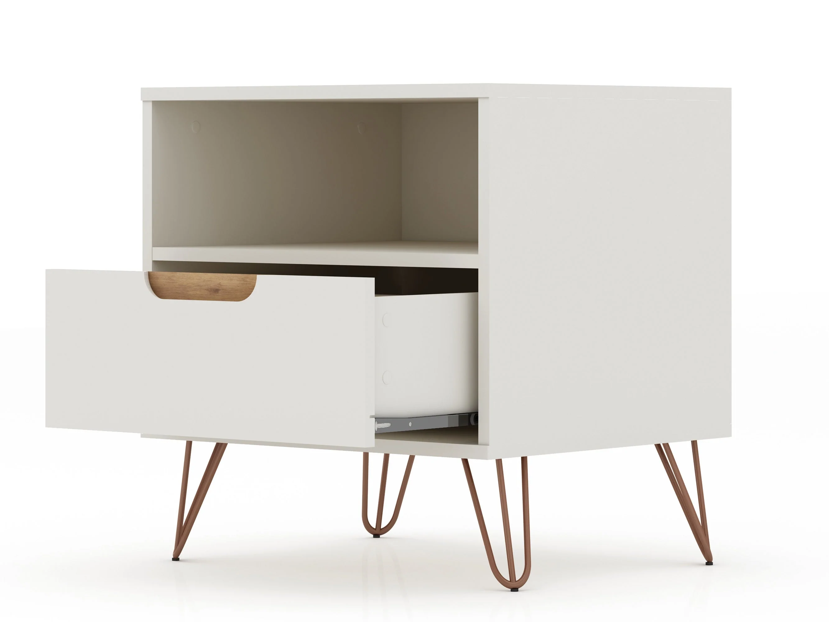 Rockefeller Nightstand 1.0 in Off White and Nature (set of 2) - Image 4