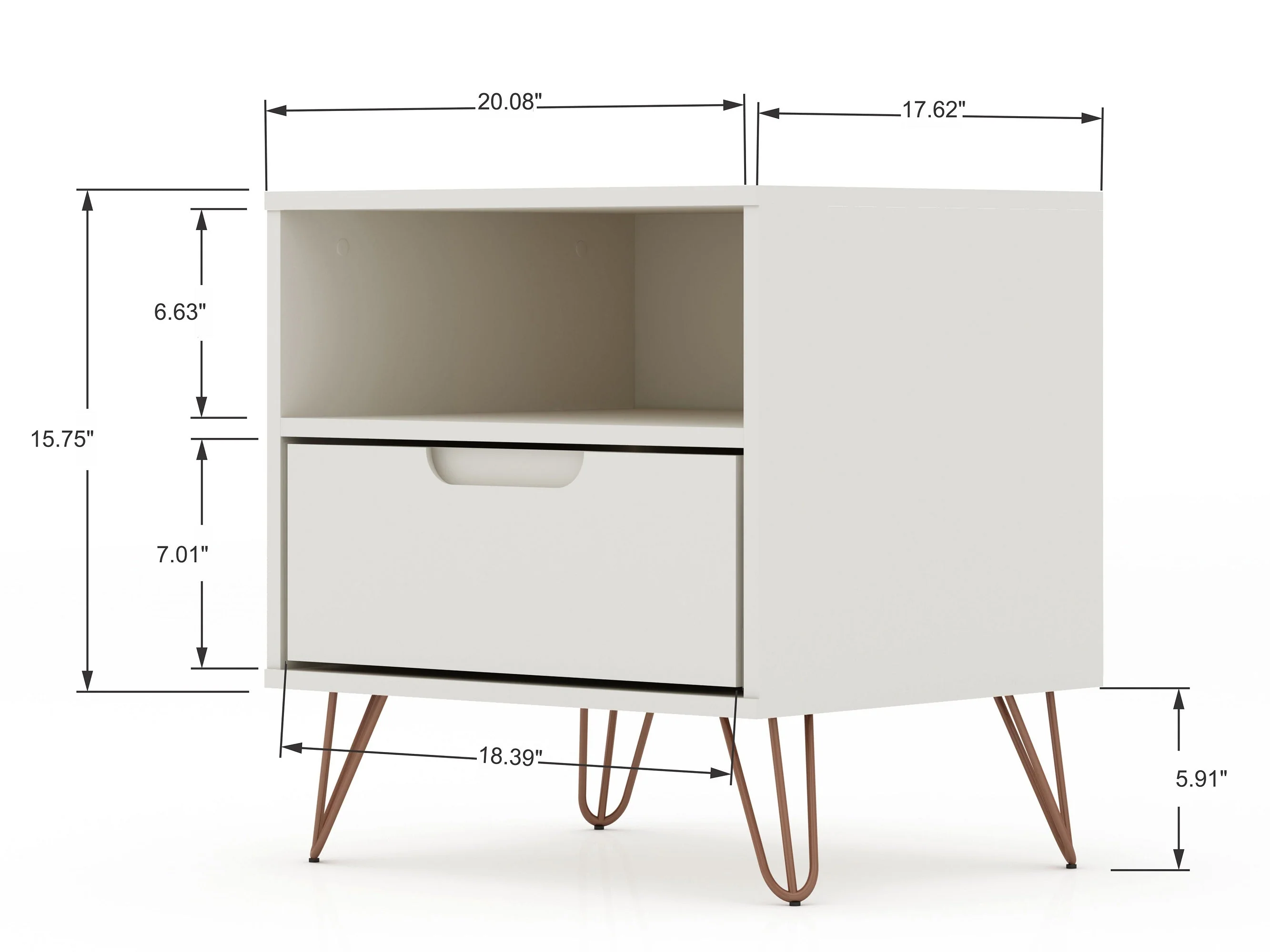 Rockefeller Nightstand 1.0 in Off White (set of 2) - Image 3