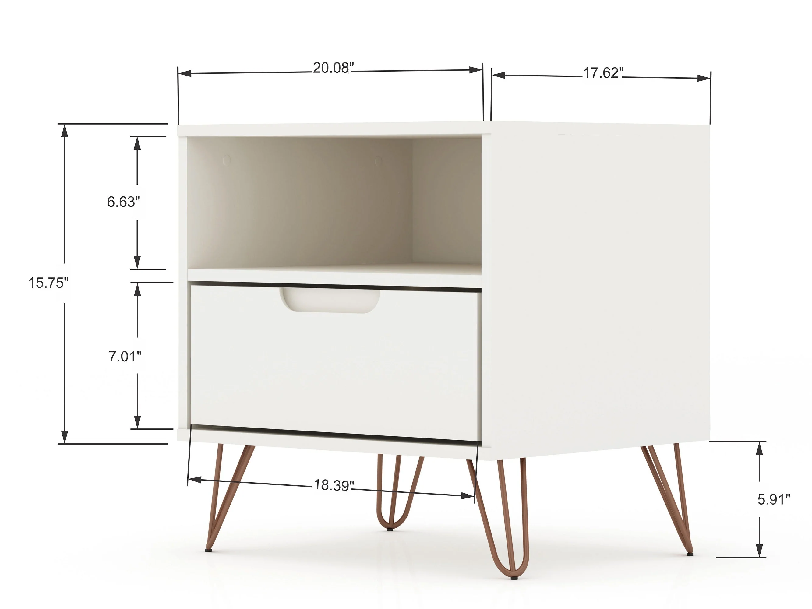 Rockefeller Nightstand 1.0 in White (set of 2) - Image 3