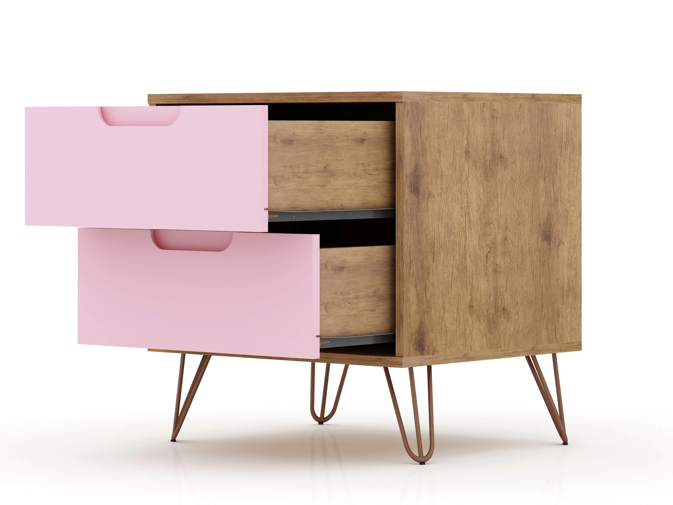 Rockefeller Nightstand 2.0 in Nature and Rose Pink (set of 2) - Image 5