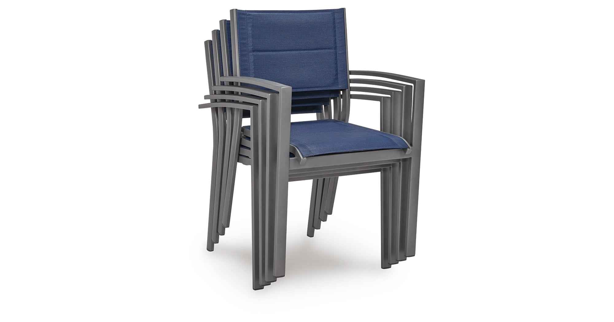 Rocky Creek Blue/Gray Outdoor Sling Arm Chair (Set of 4) - Image 7
