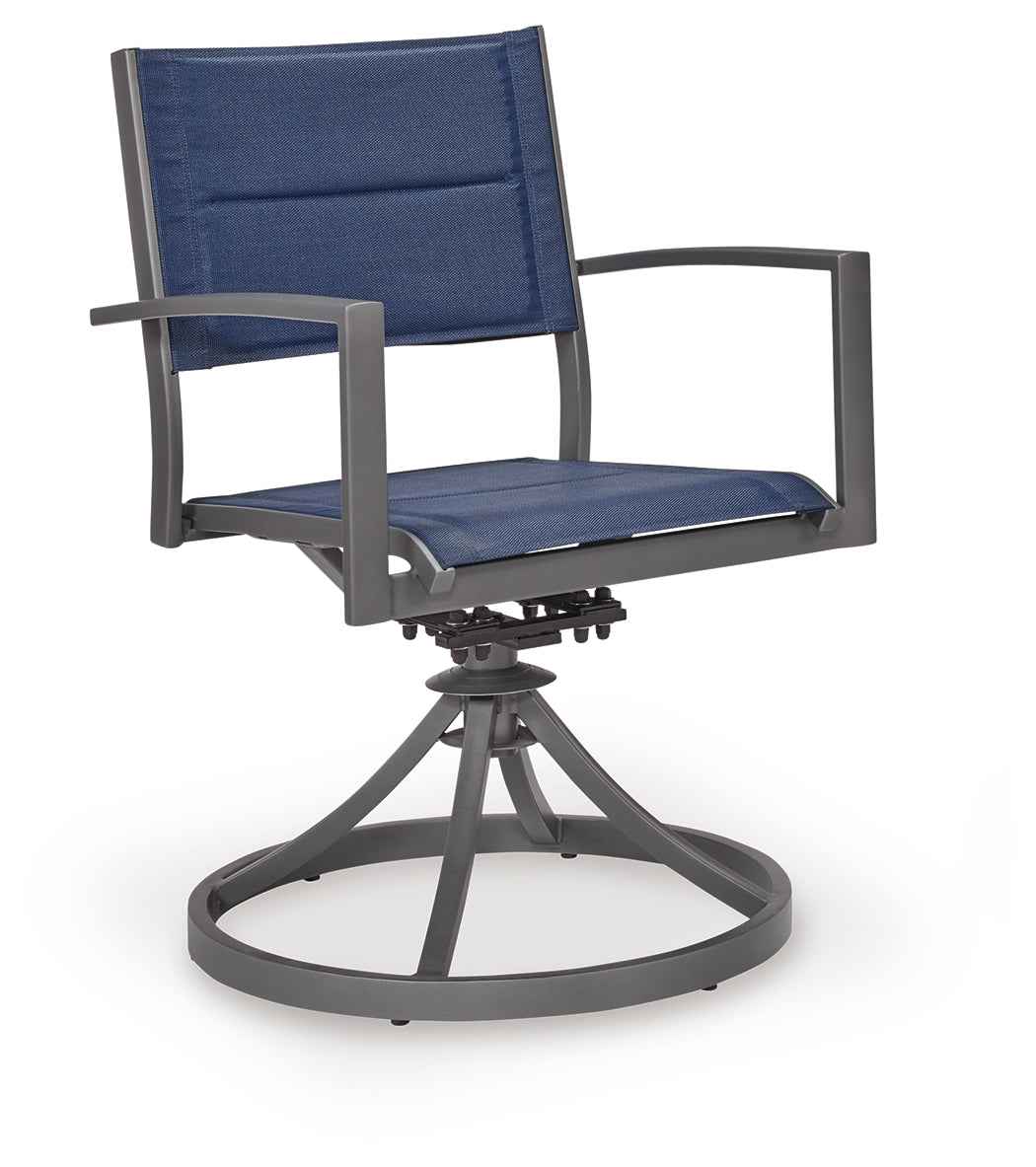 Rocky Creek Blue/Gray Outdoor Sling Swivel Chair (Set of 2) - Image 3