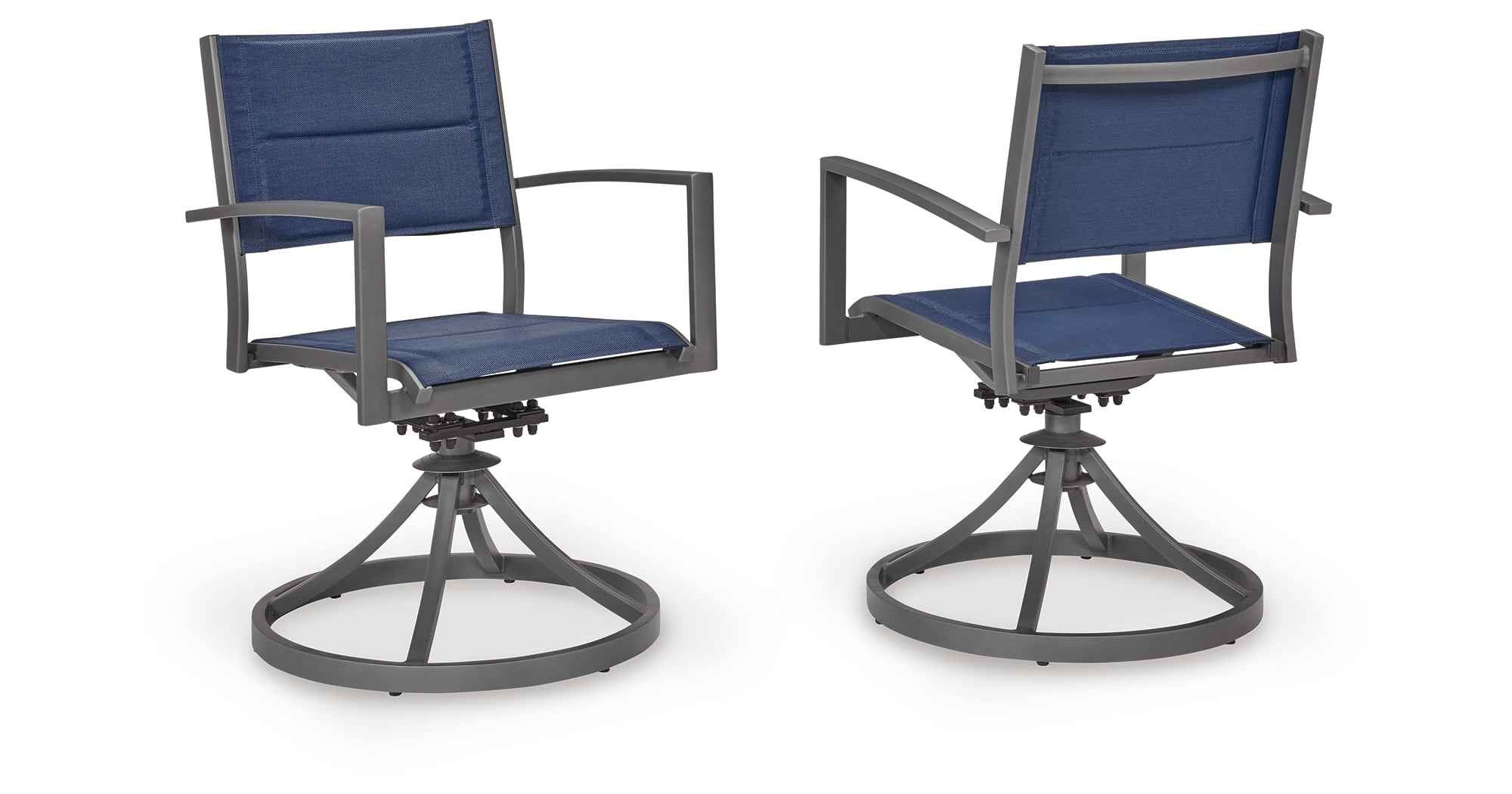 Rocky Creek Blue/Gray Outdoor Sling Swivel Chair (Set of 2) - Image 5