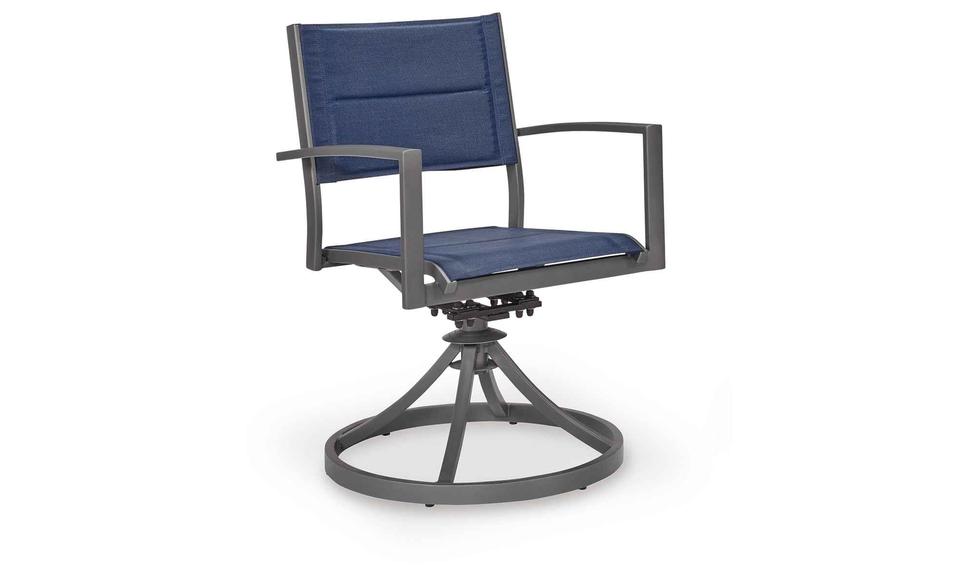 Rocky Creek Blue/Gray Outdoor Sling Swivel Chair (Set of 2) - Image 6