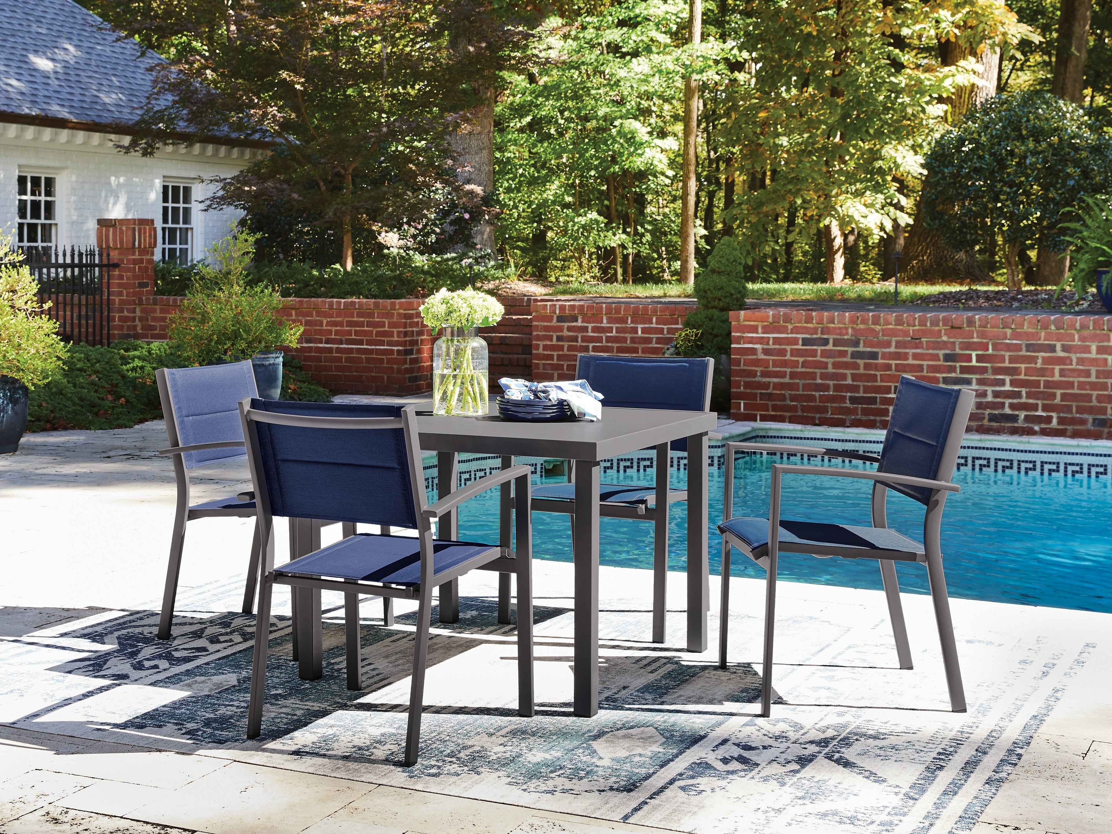 Rocky Creek Gray Outdoor Dining Table and 4 Chairs - Image 2