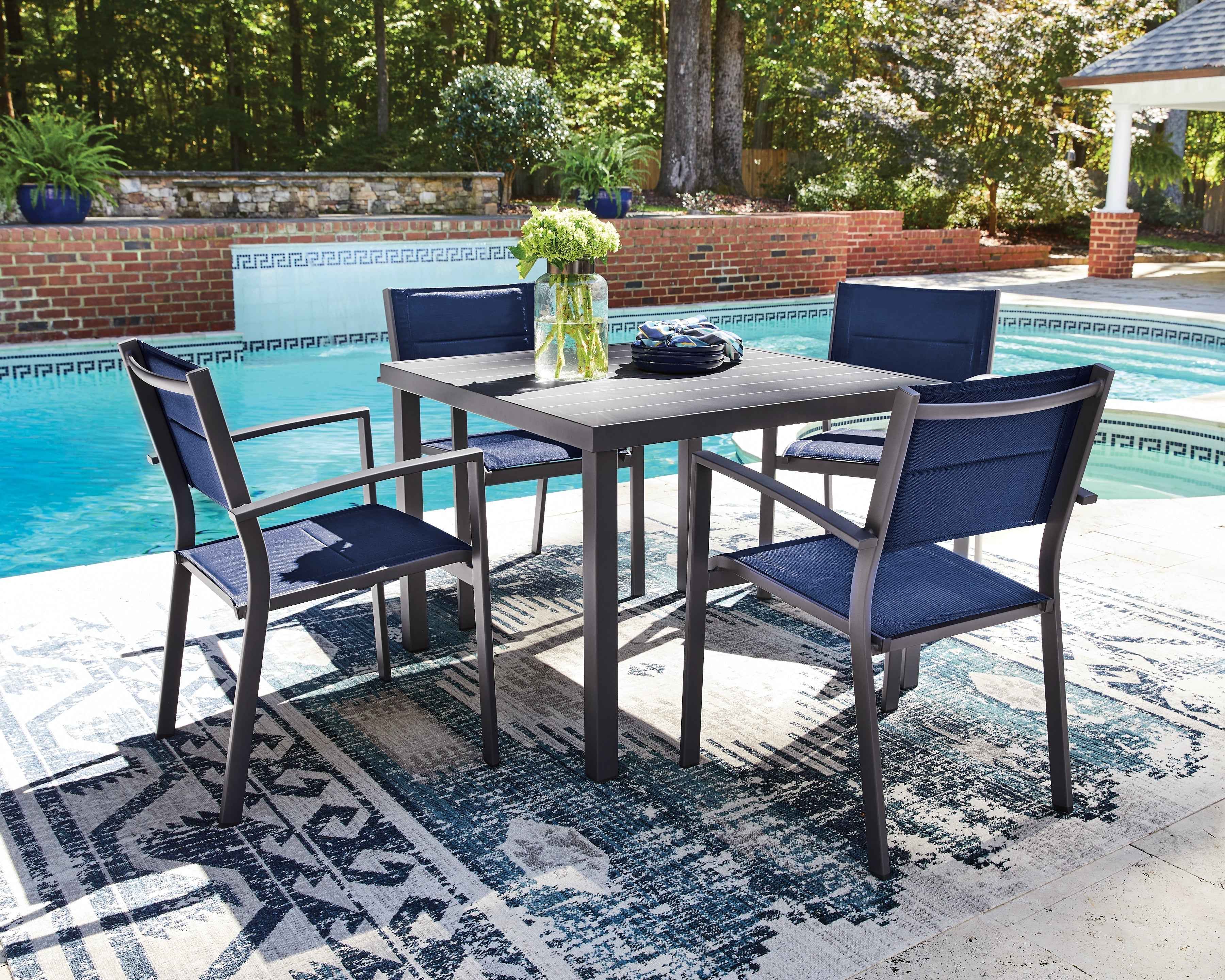 Rocky Creek Gray Outdoor Dining Table and 4 Chairs - Image 3