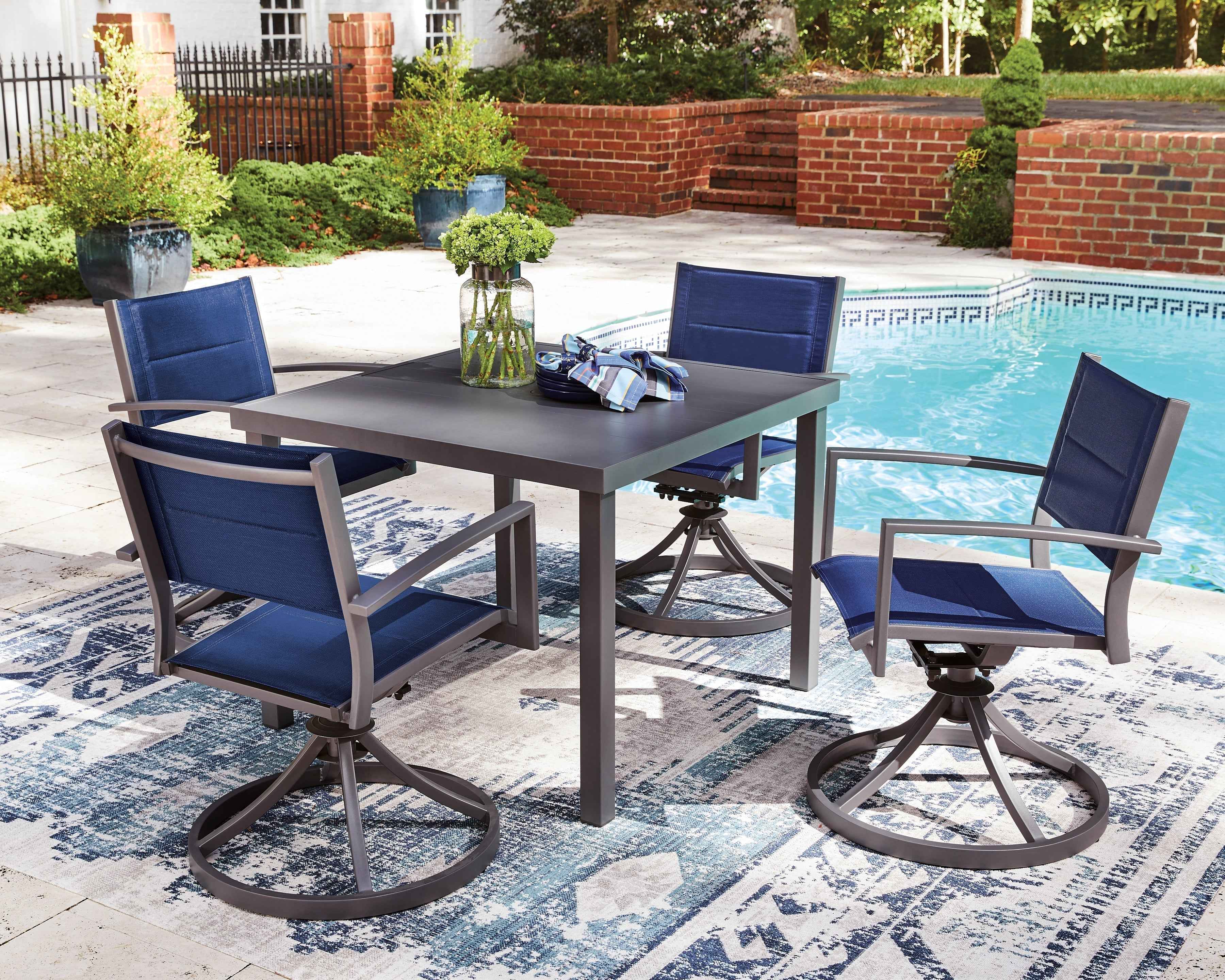 Rocky Creek Gray  Outdoor Dining Table and 4 Chairs - Image 3