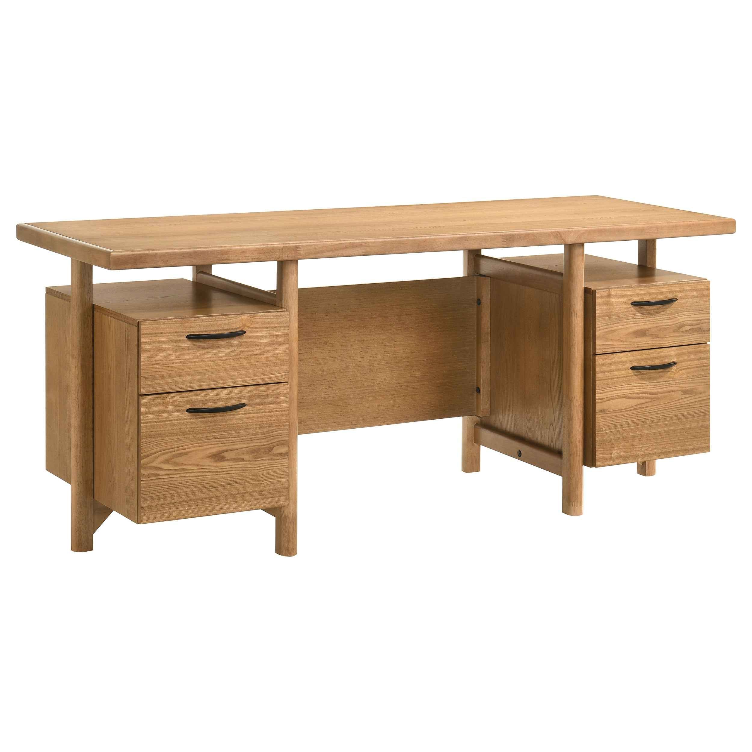 Roldan Light Ash 69-inch 4-drawer Computer Desk with File Drawer - Image 3