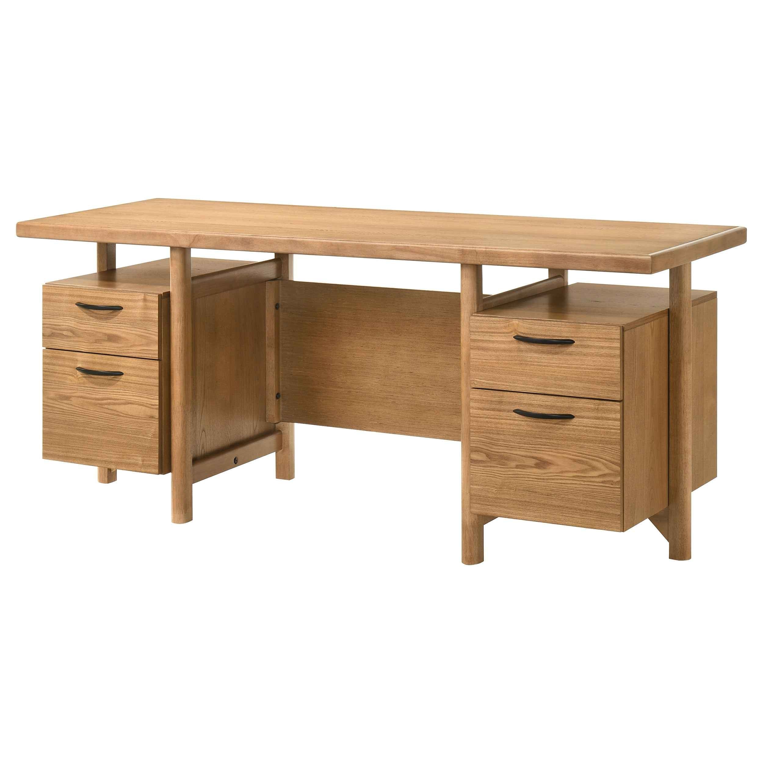 Roldan Light Ash 69-inch 4-drawer Computer Desk with File Drawer - Image 6