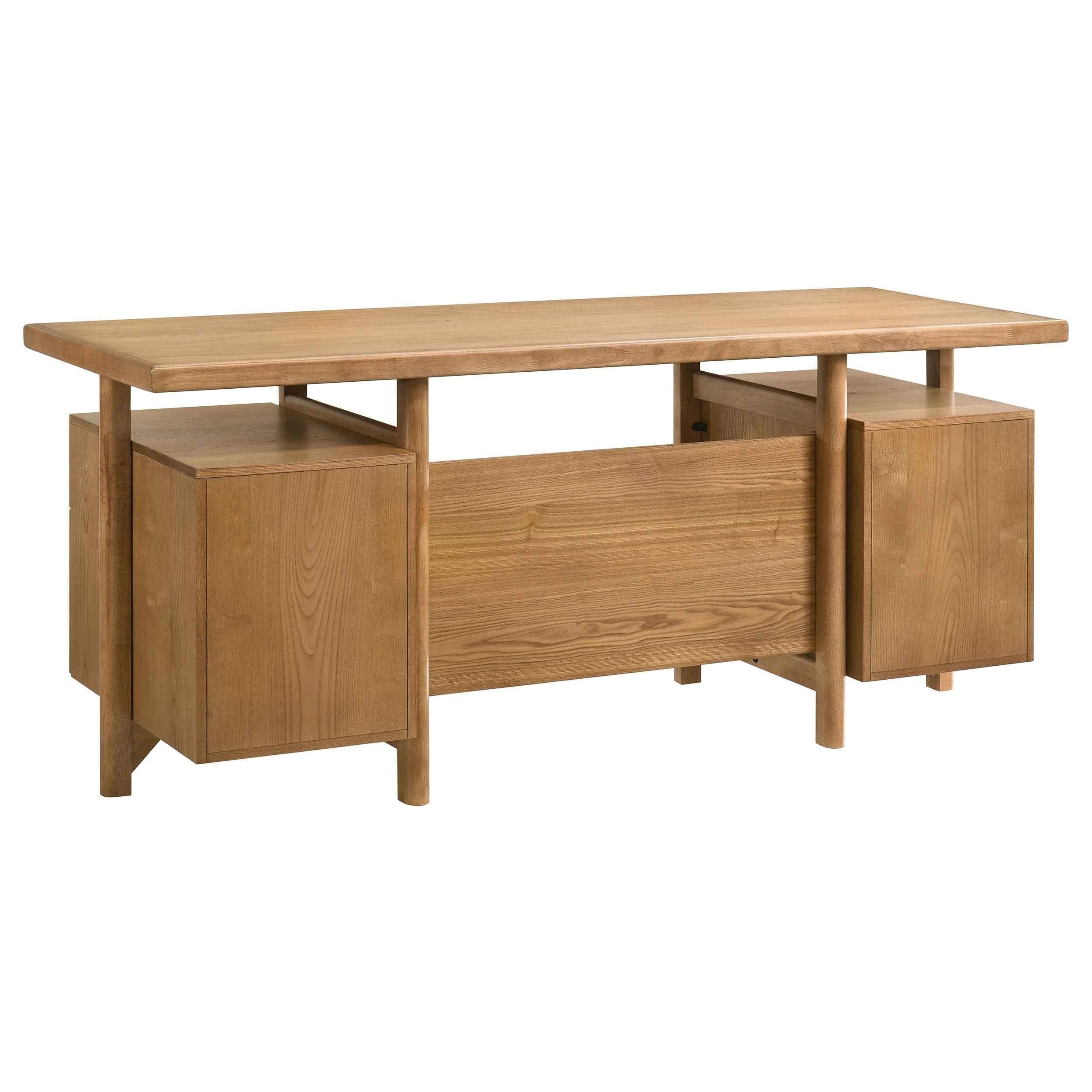Roldan Light Ash 69-inch 4-drawer Computer Desk with File Drawer - Image 8