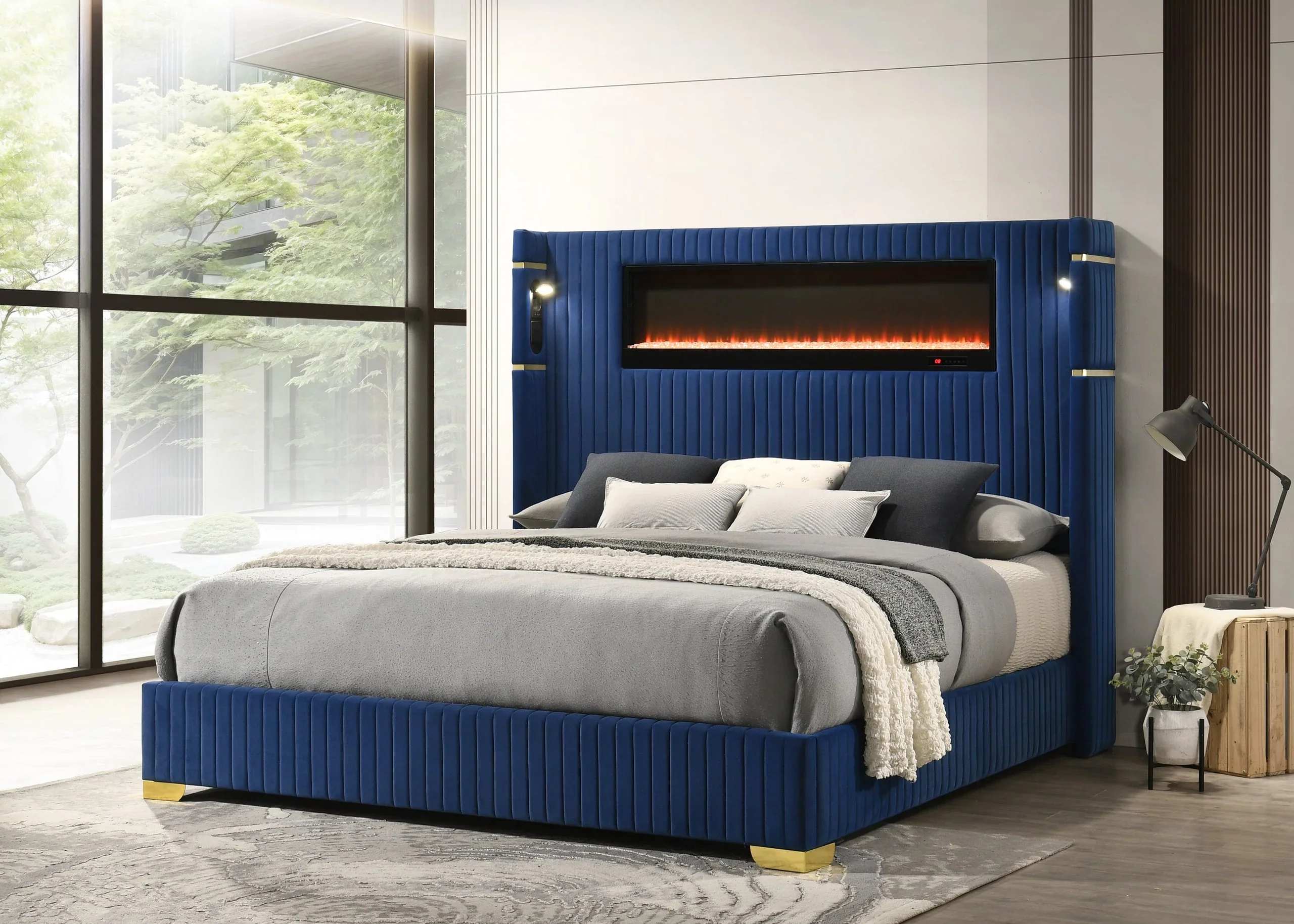 Romance Blue Queen Platform Bed - Image 2