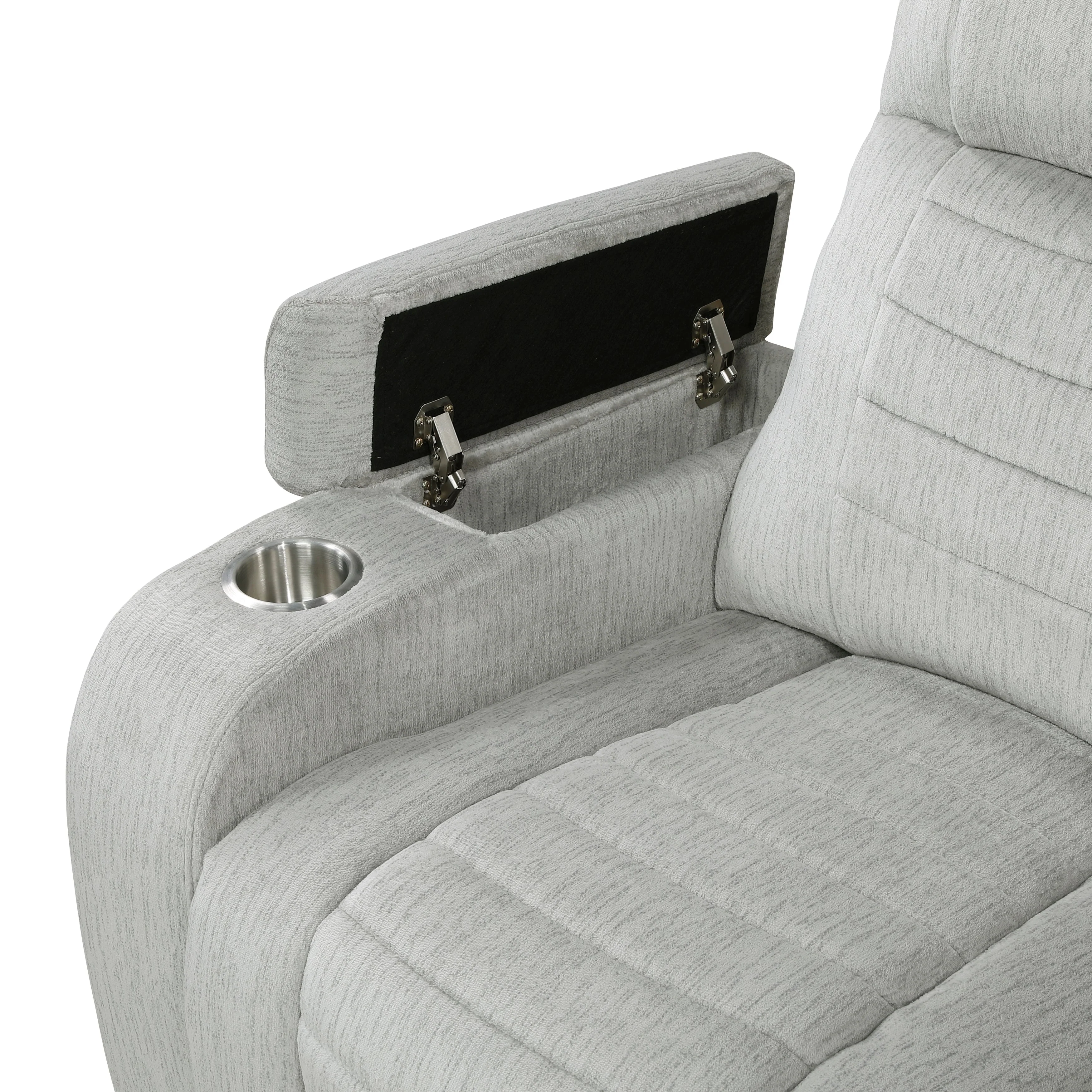Ronan Light Gray Double Reclining Living Room Set - Image 30