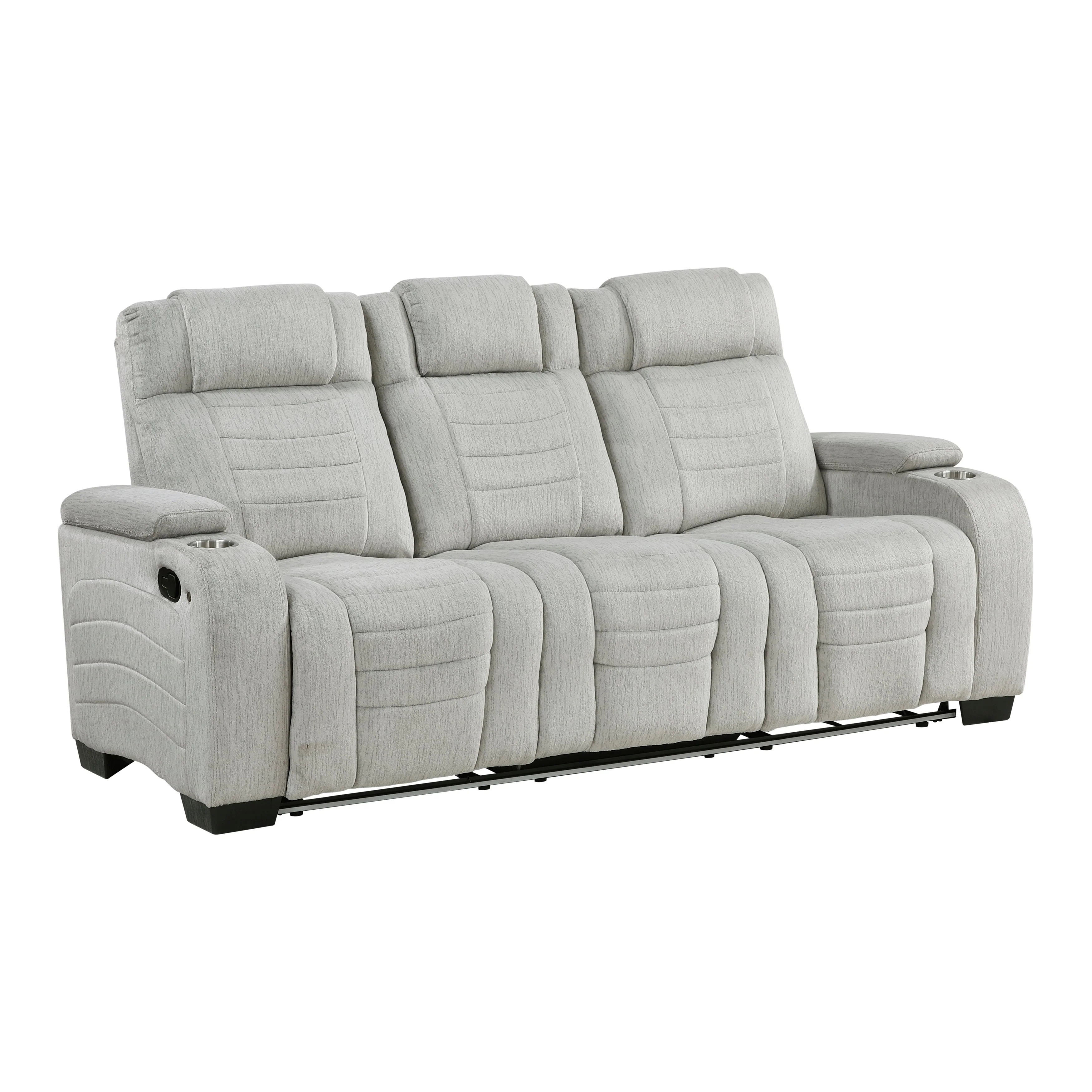 Ronan Light Gray Double Reclining Living Room Set - Image 6