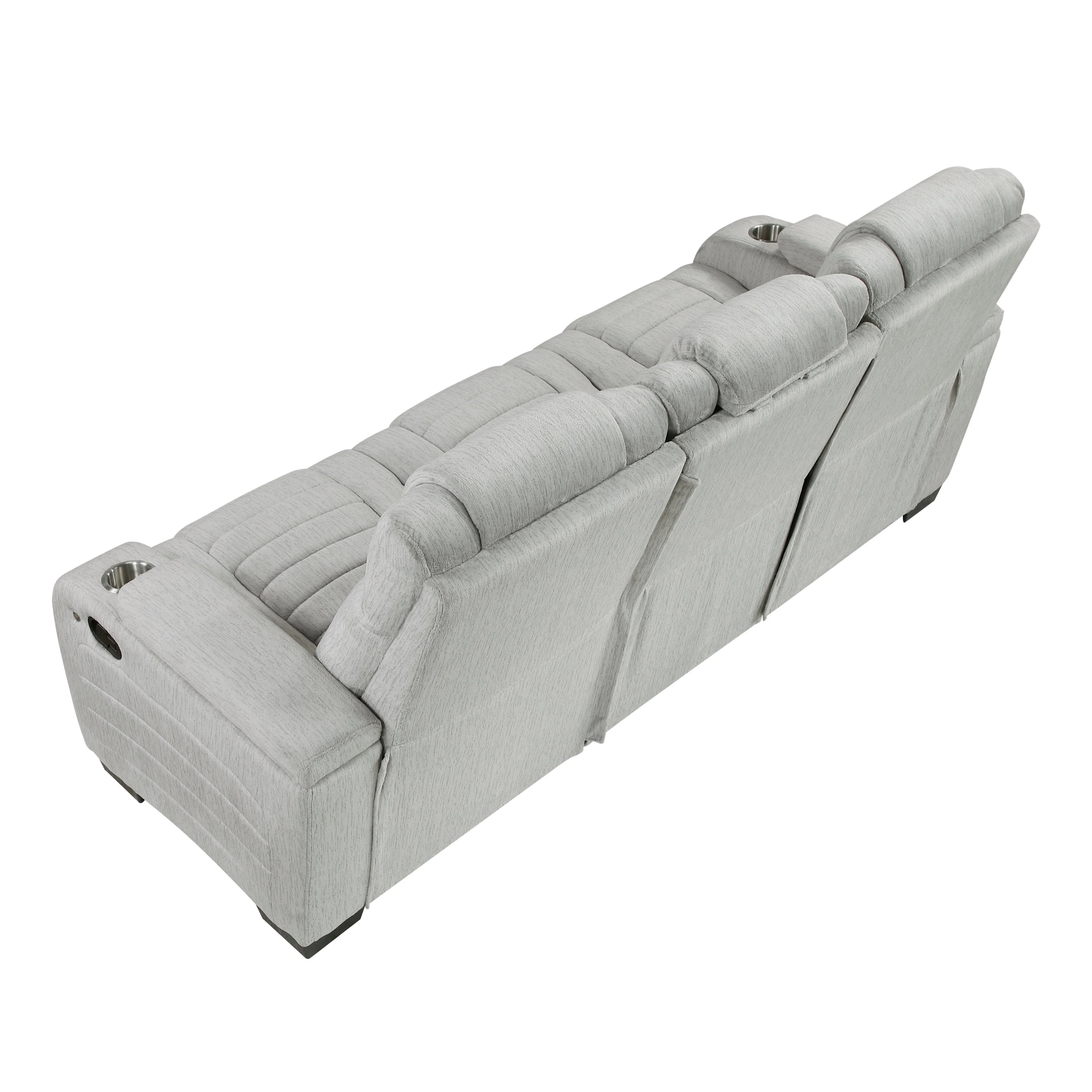 Ronan Light Gray Double Reclining Living Room Set - Image 7