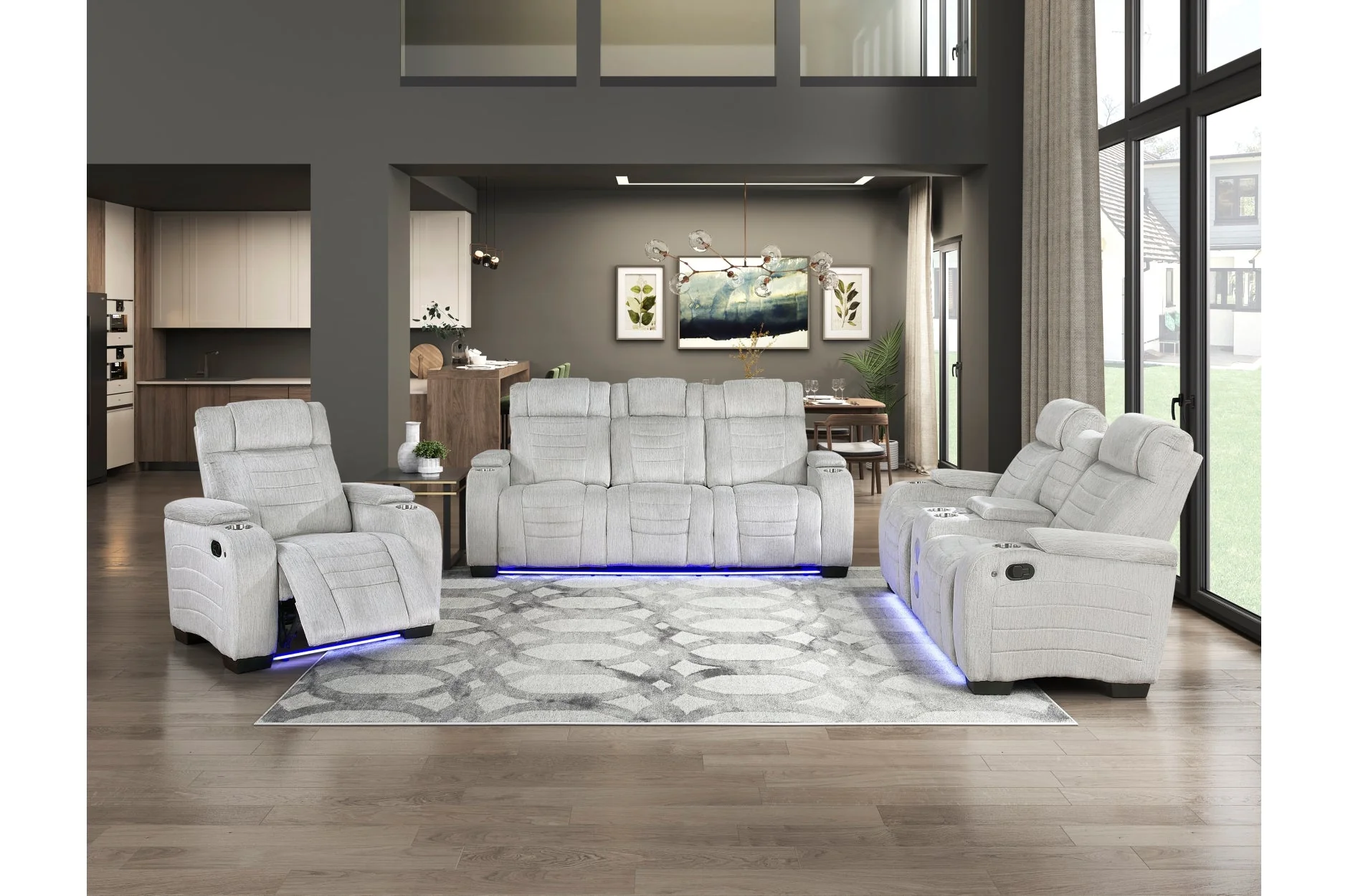 Ronan Light Gray Reclining Chair - Image 4