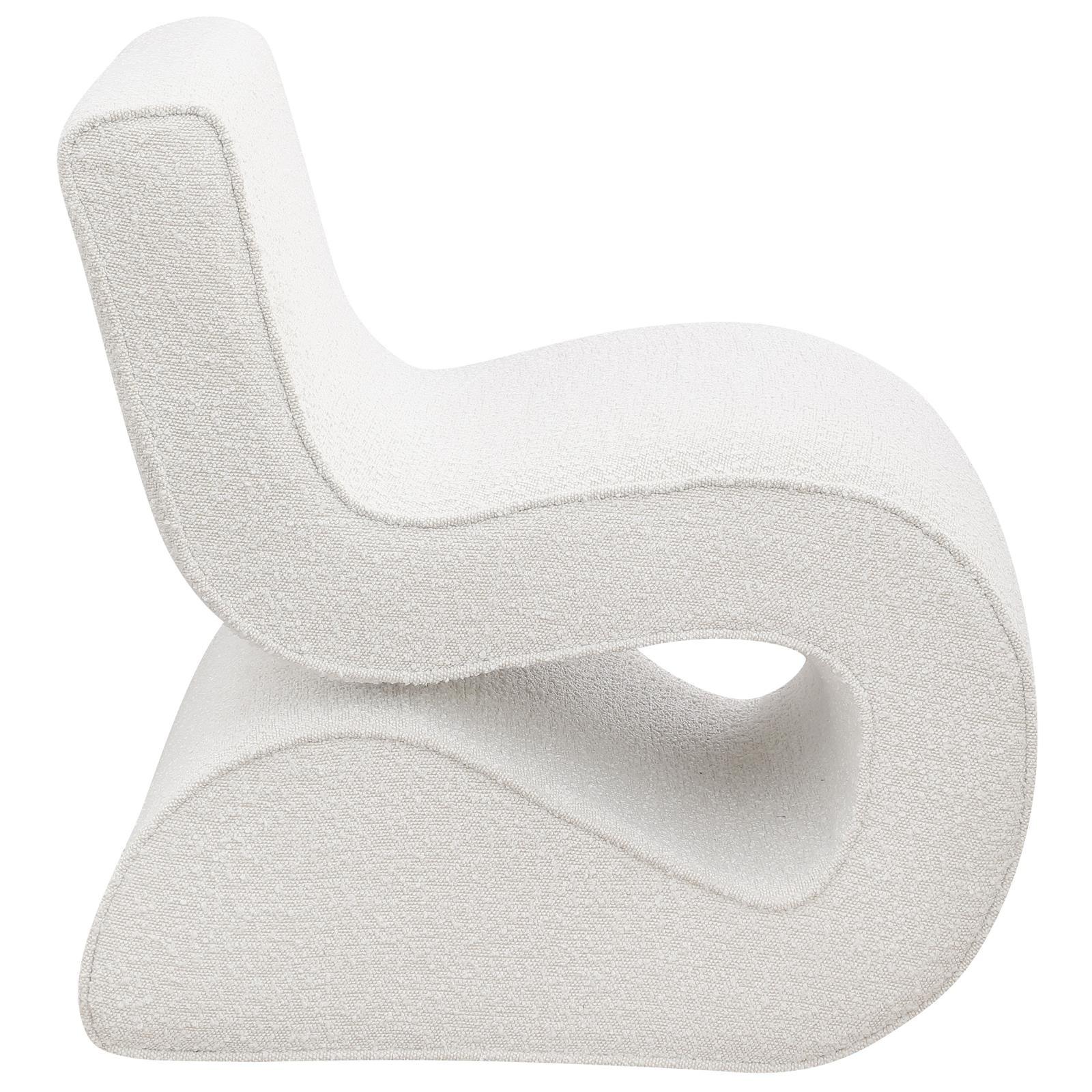 Ronea Cream Boucle Upholstered Armless Curved Accent Chair - Image 7