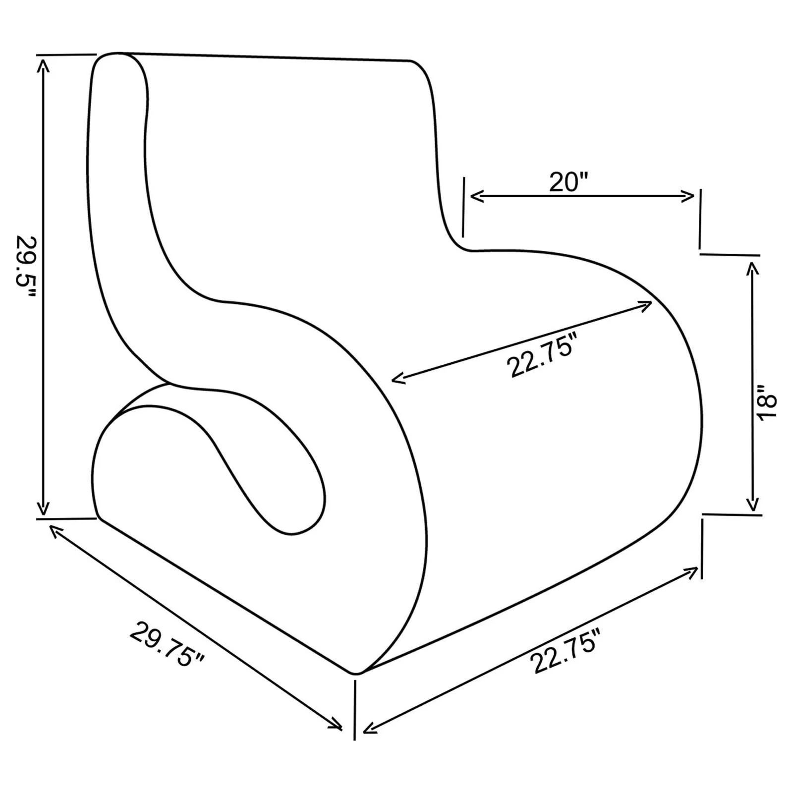 Ronea Cream Boucle Upholstered Armless Curved Accent Chair - Image 9