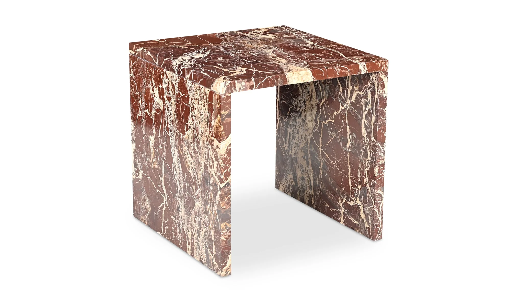 Rosa Accent Table Rosso Levanto Marble - Image 2