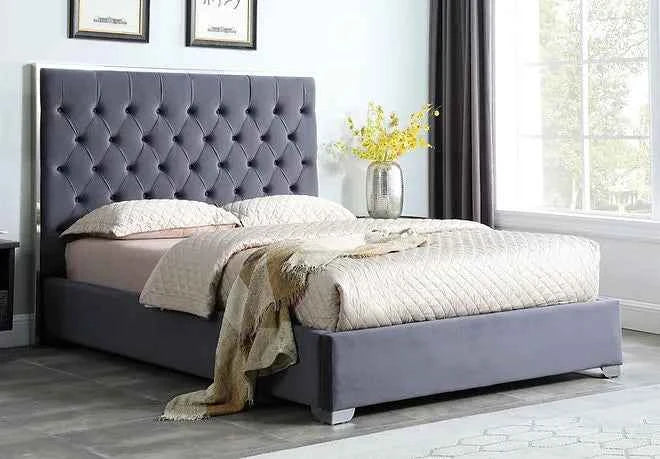 Rose Grey 55"H King Platform Bed