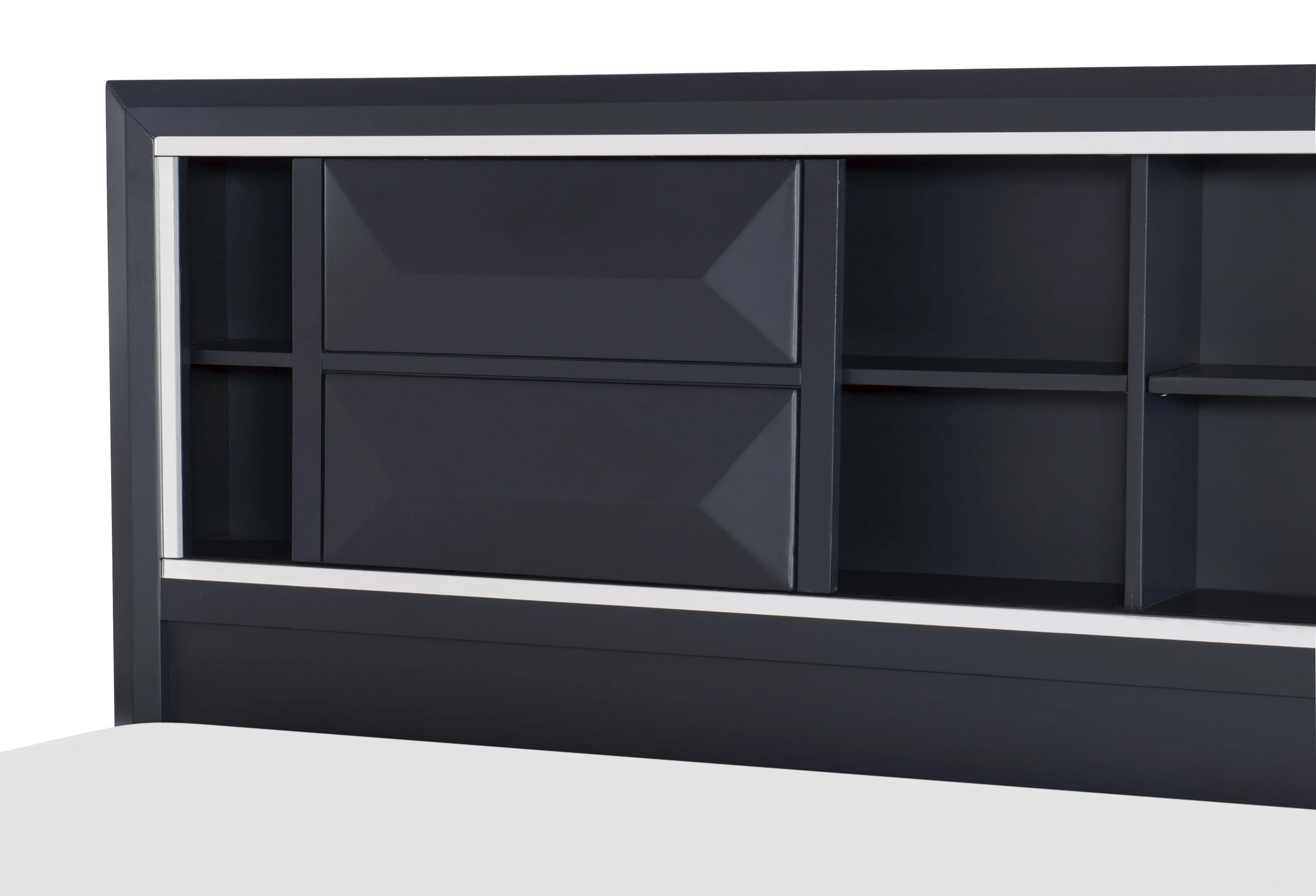 Rosemont Midnight Blue California King Platform Bed with Footboard Storage - Image 4