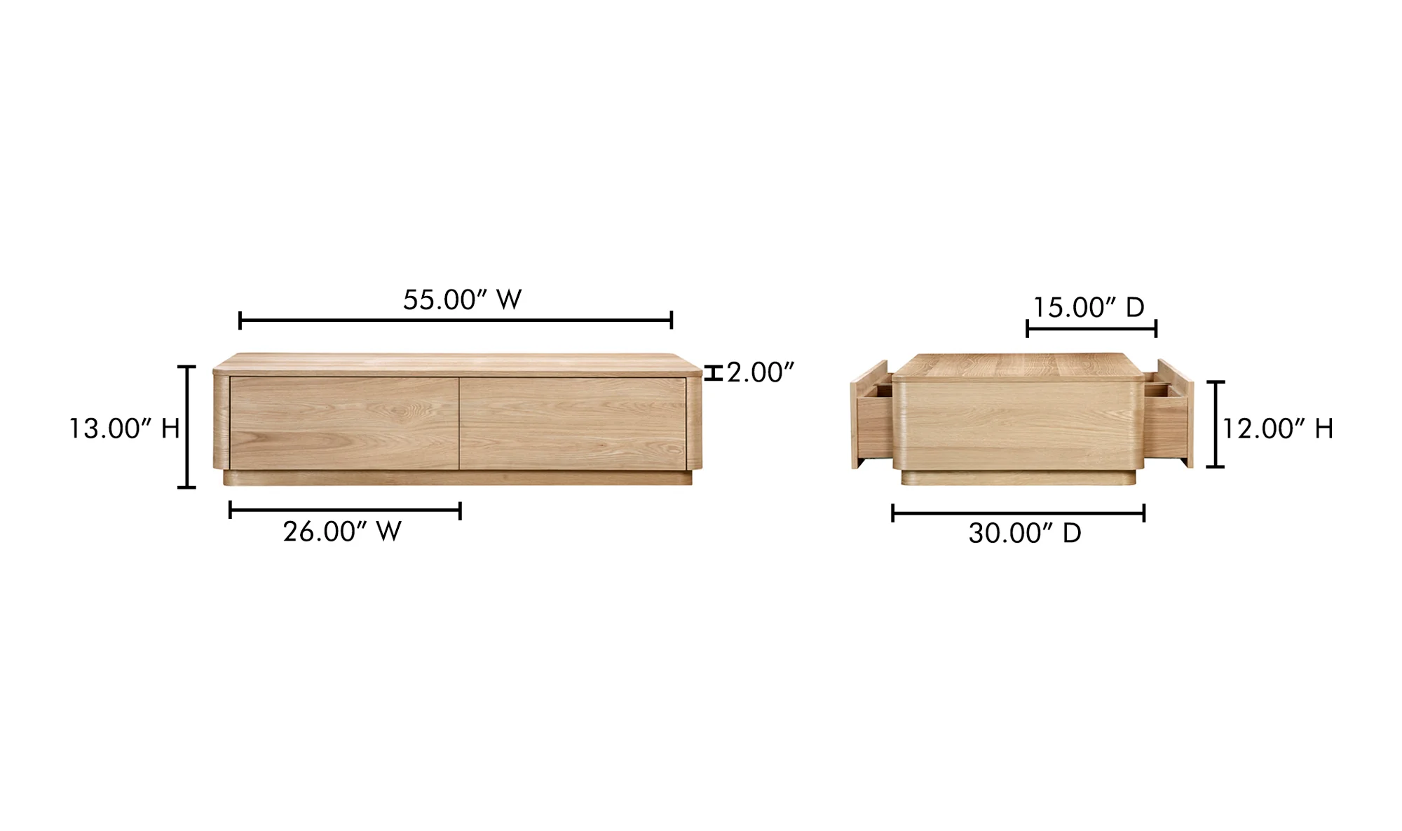 Round Off Coffee Table Natural Oak - Image 11
