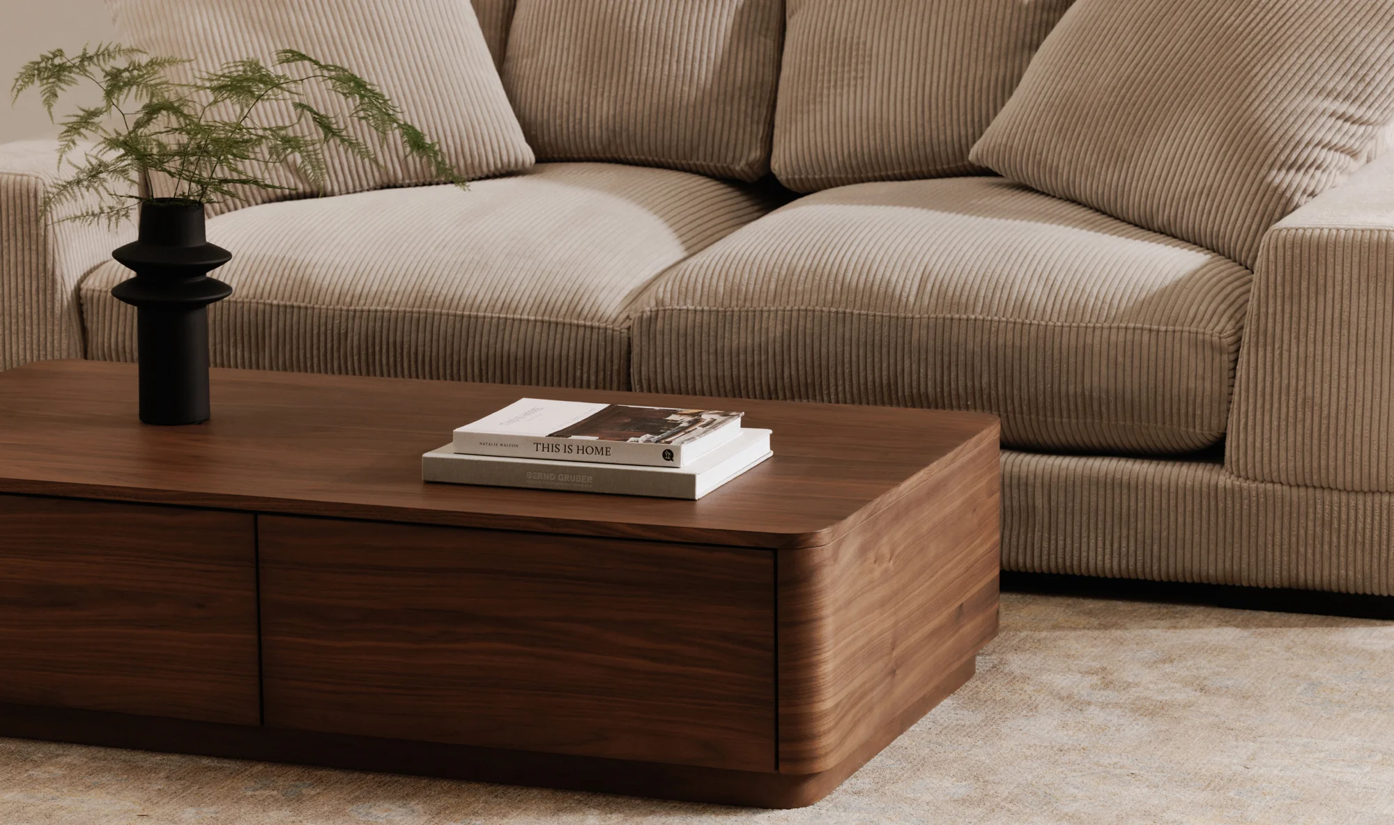 Round Off Coffee Table Walnut Brown - Image 9