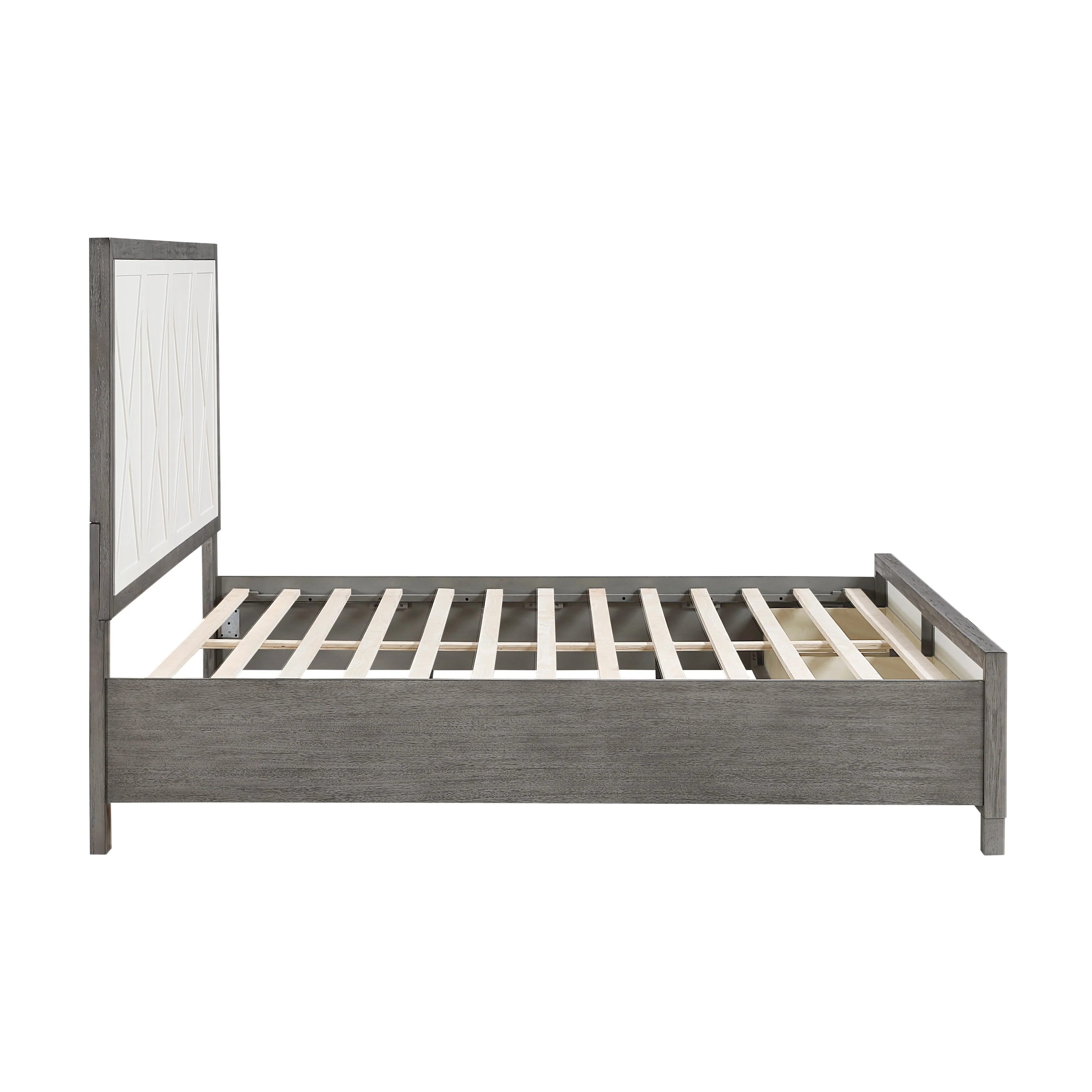 Rowan Ivory/Gray California King Platform Bed with Footboard Storage - Image 5