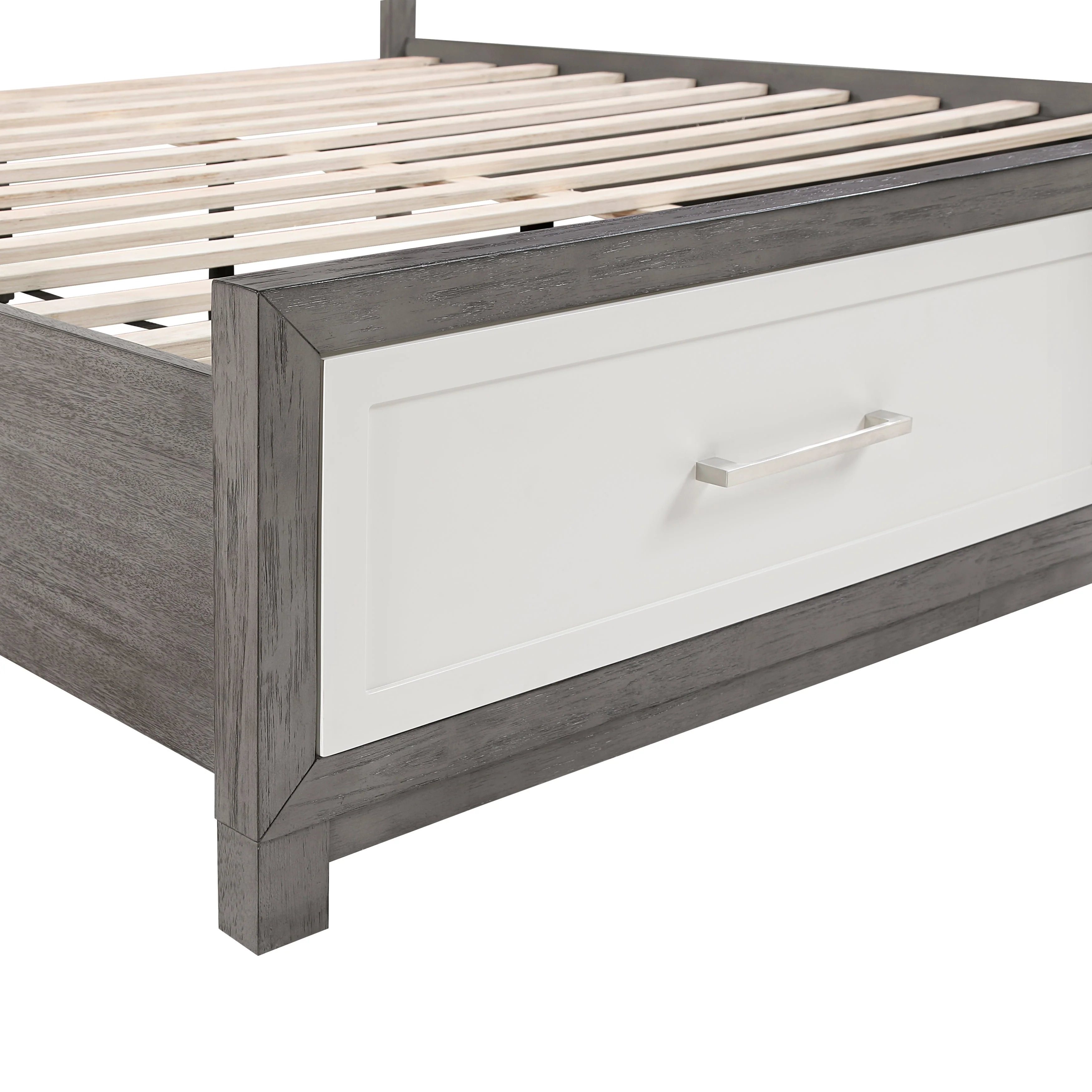 Rowan Ivory/Gray California King Platform Bed with Footboard Storage - Image 7