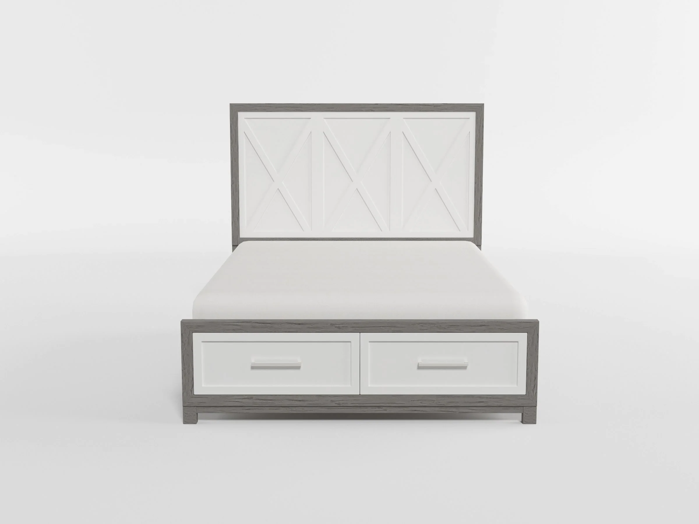 Rowan Ivory/Gray Twin Footboard Storage Platform Bed - Image 2