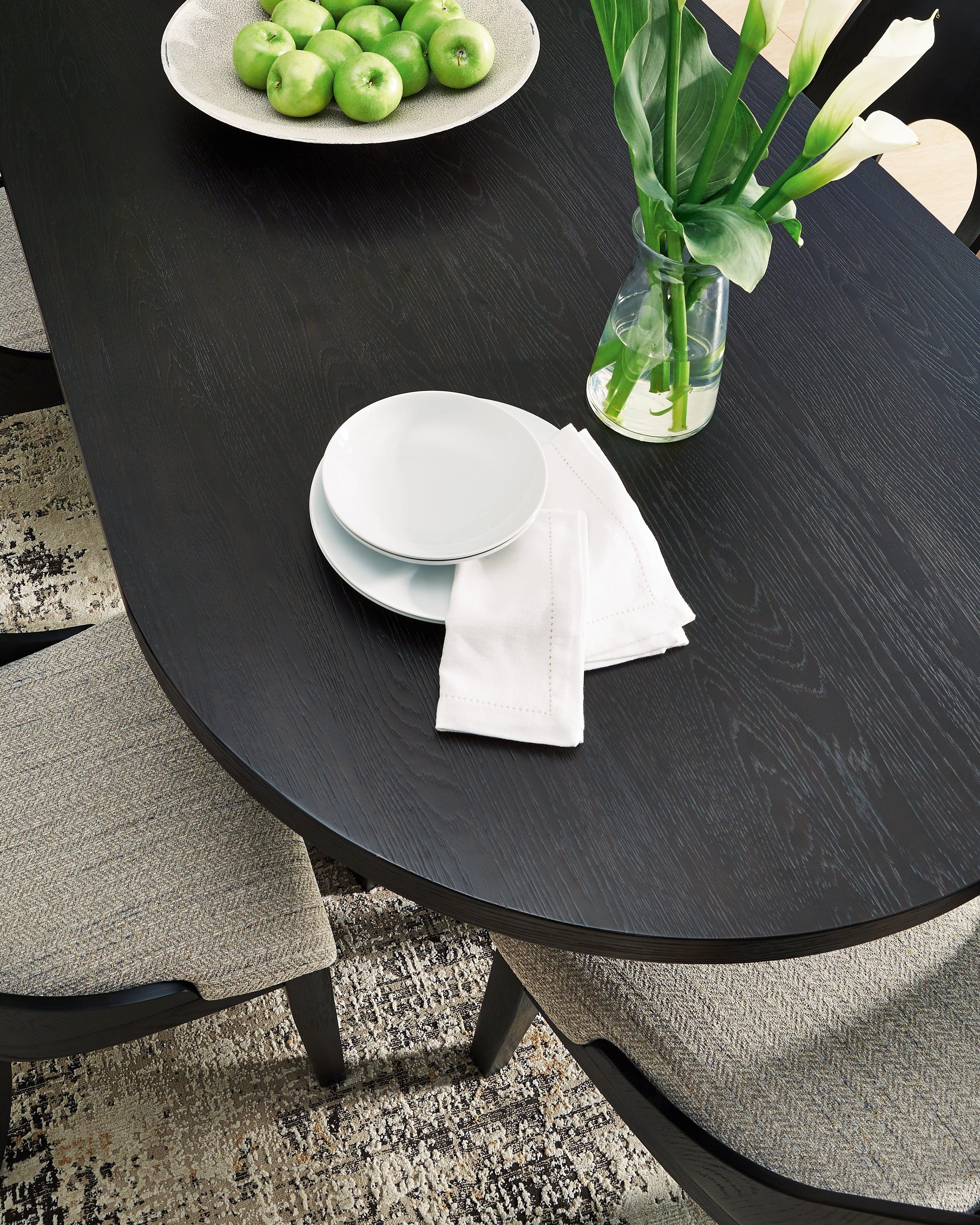 Rowanbeck Black Dining Table and 4 Chairs - Image 3
