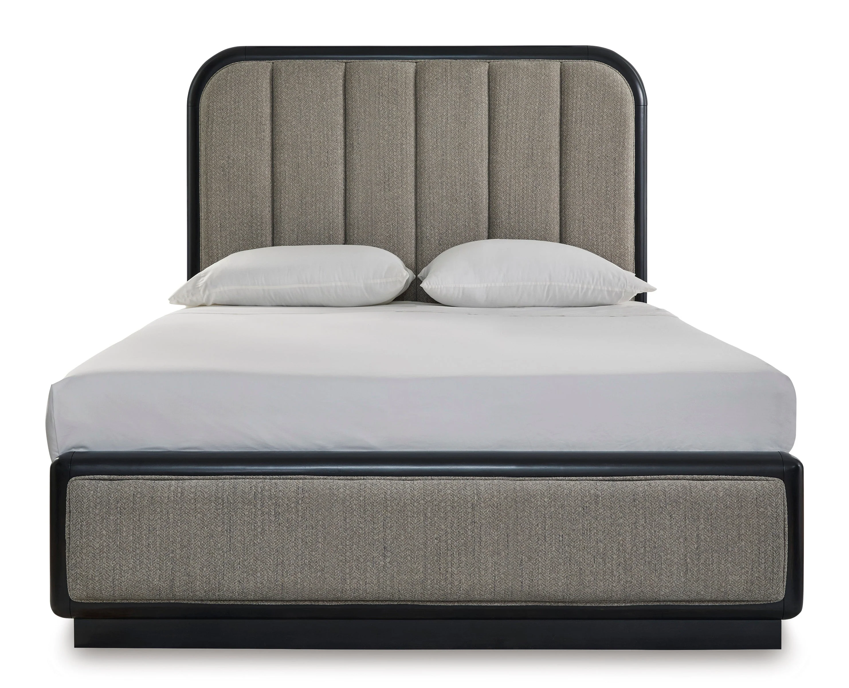 Rowanbeck Gray/Black Queen Upholstered Panel Bed - Image 2