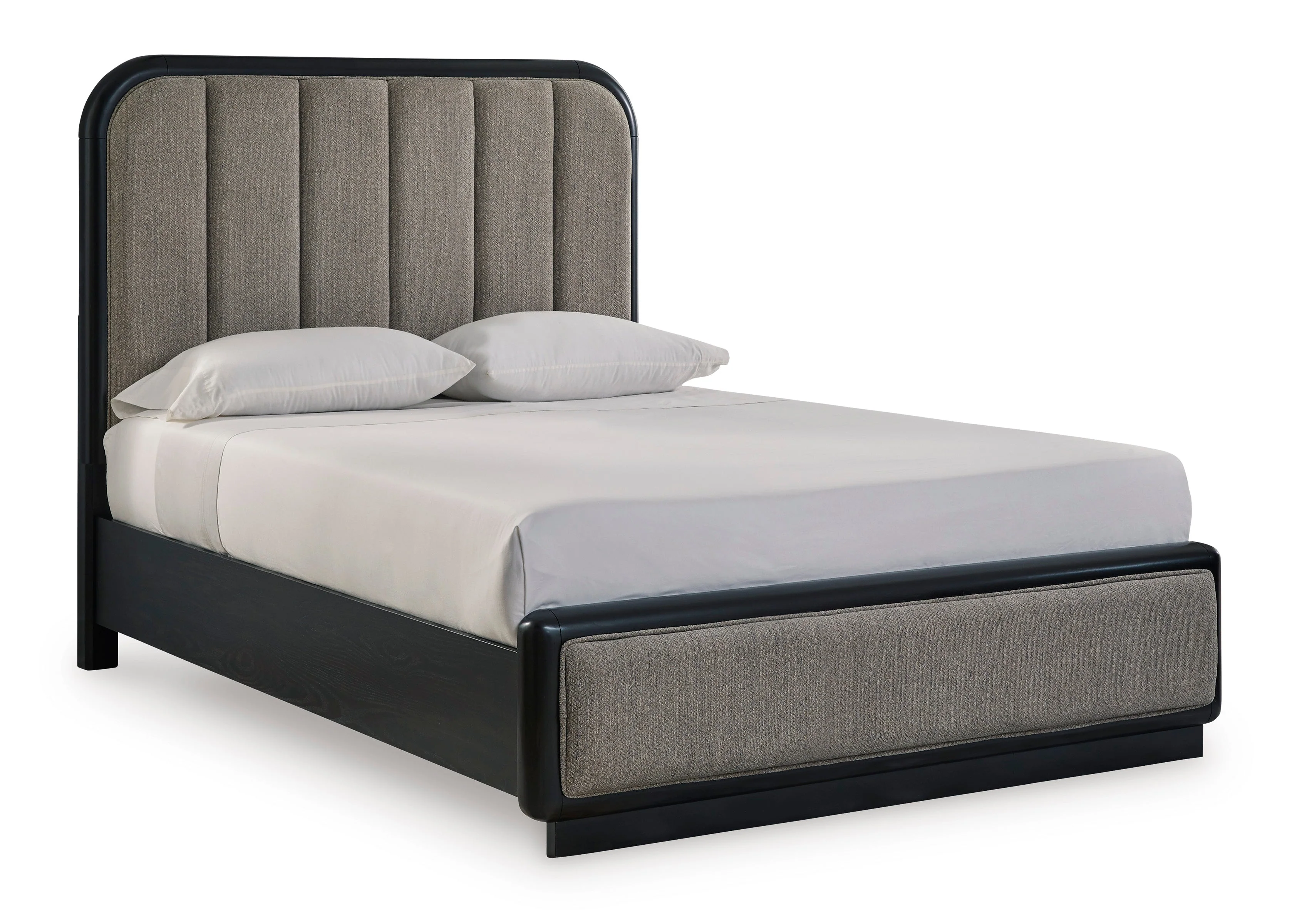 Rowanbeck Gray/Black Queen Upholstered Panel Bed - Image 3