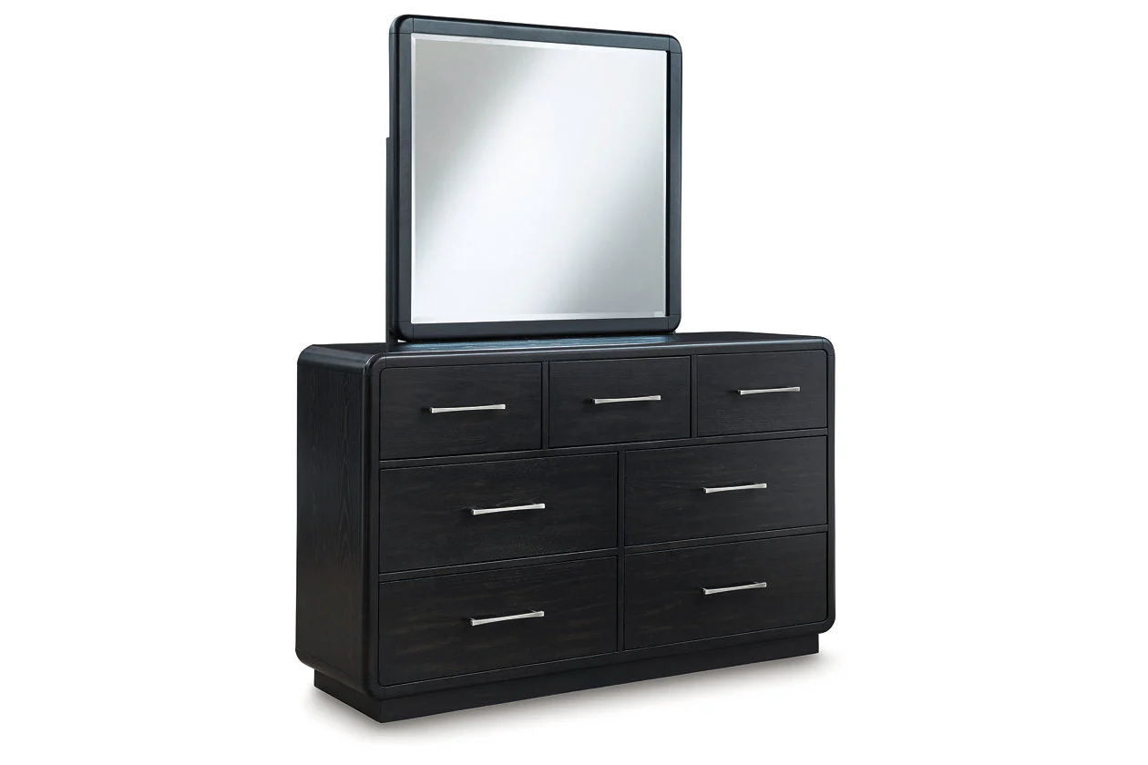 Rowanbeck Gray/Black Upholstered Panel Bedroom Set - Image 15
