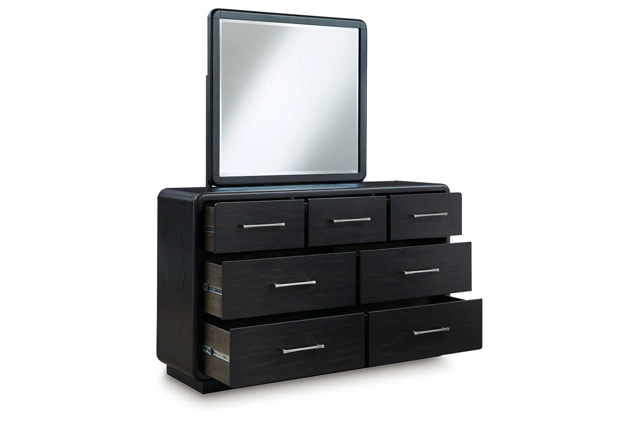 Rowanbeck Gray/Black Upholstered Panel Bedroom Set - Image 16