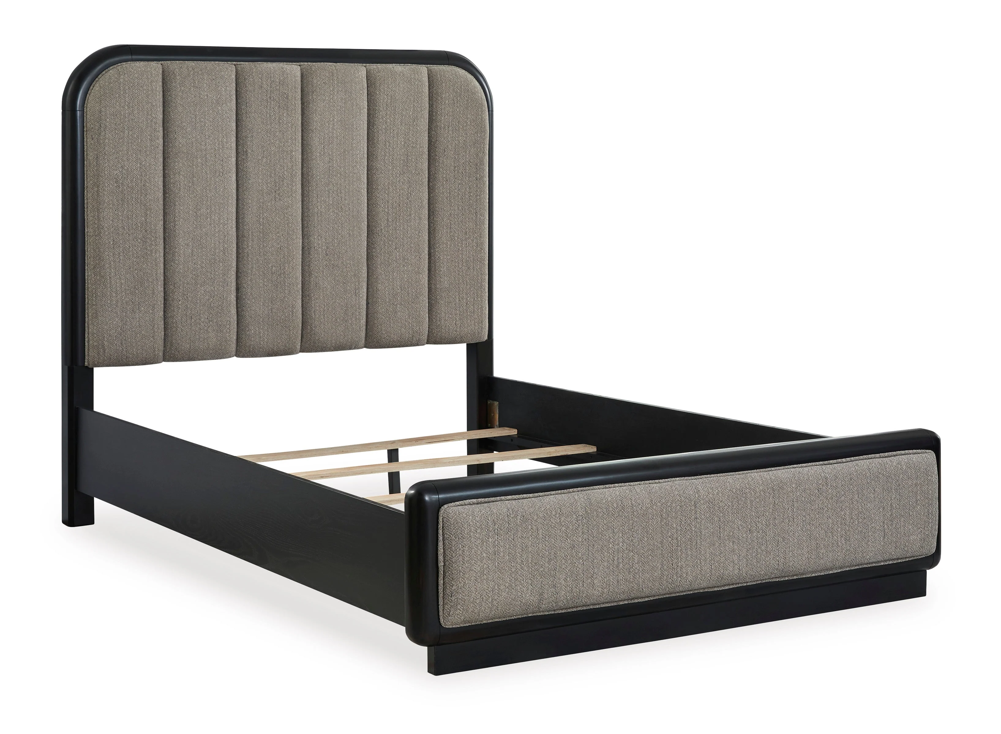 Rowanbeck Gray/Black Upholstered Panel Bedroom Set - Image 5