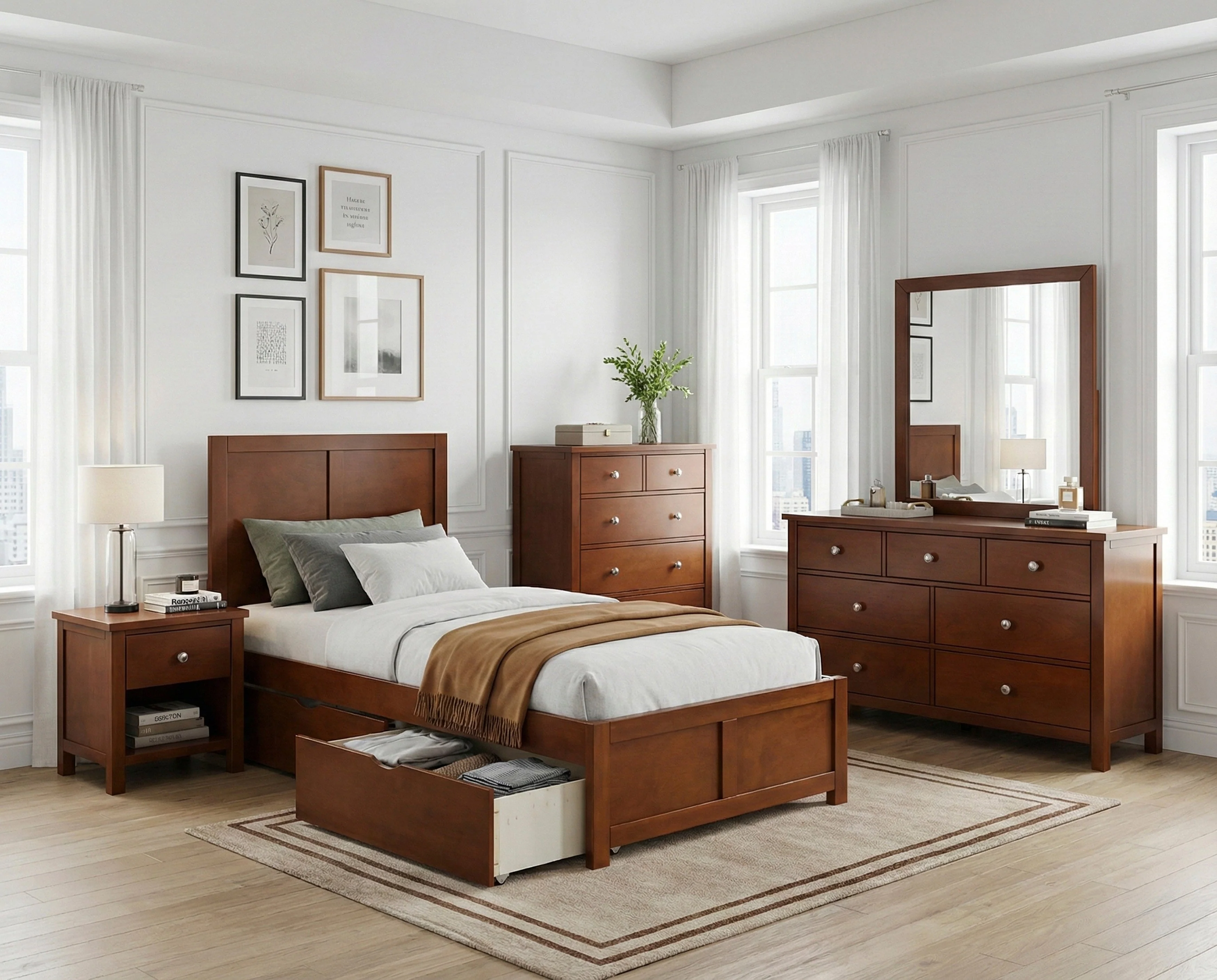 Rowe Dark Cherry Drawer Dresser - Image 21