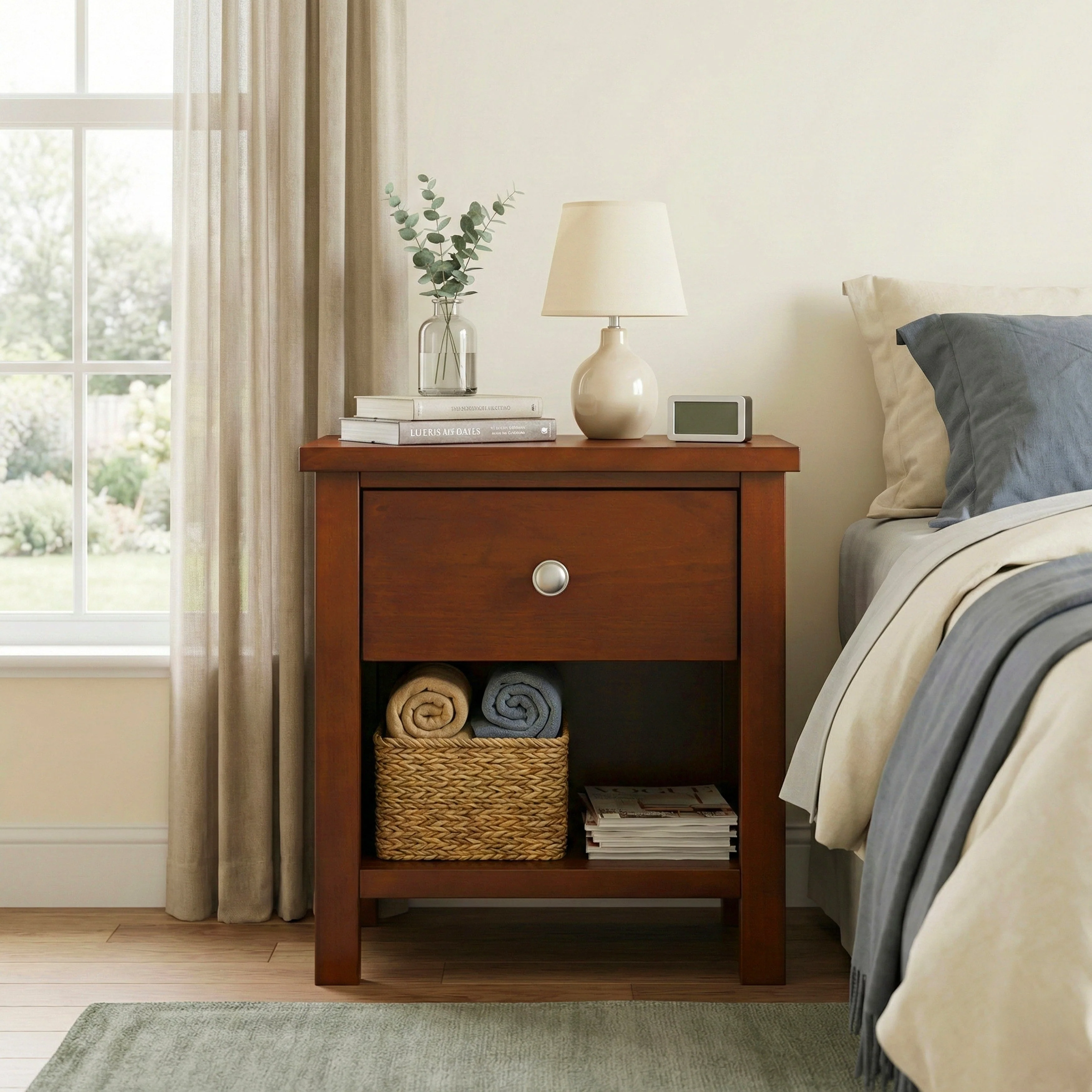 Rowe Dark Cherry Drawer Night Stand - Image 12
