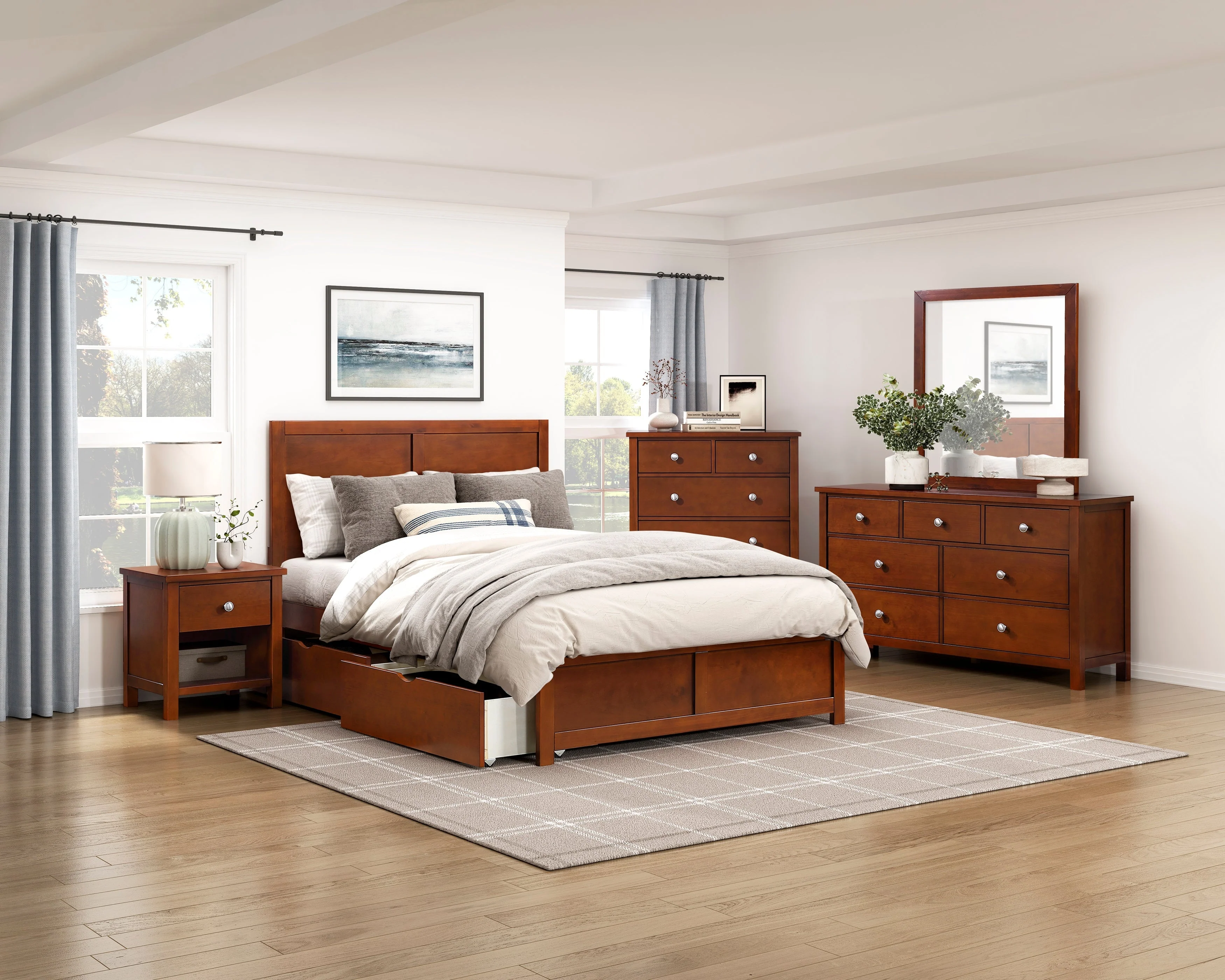 Rowe Dark Cherry Full Platform Bed - Image 33