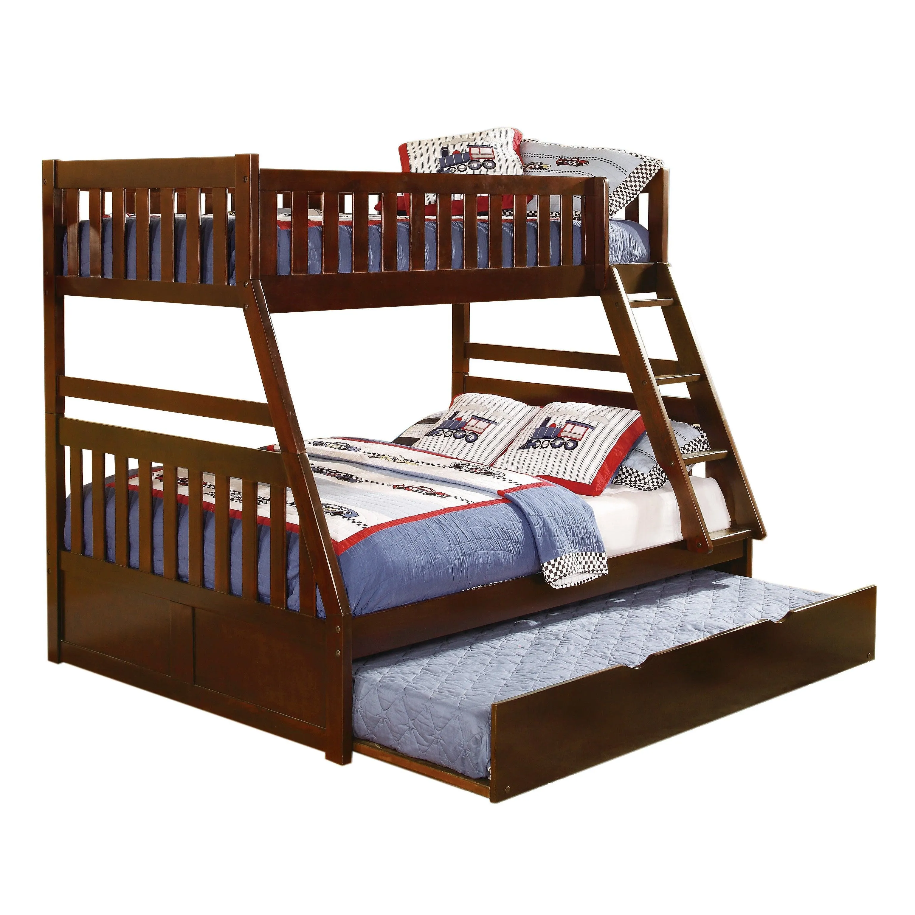 Rowe Dark Cherry Twin/Full Bunk Bed with Twin Trundle - Image 2