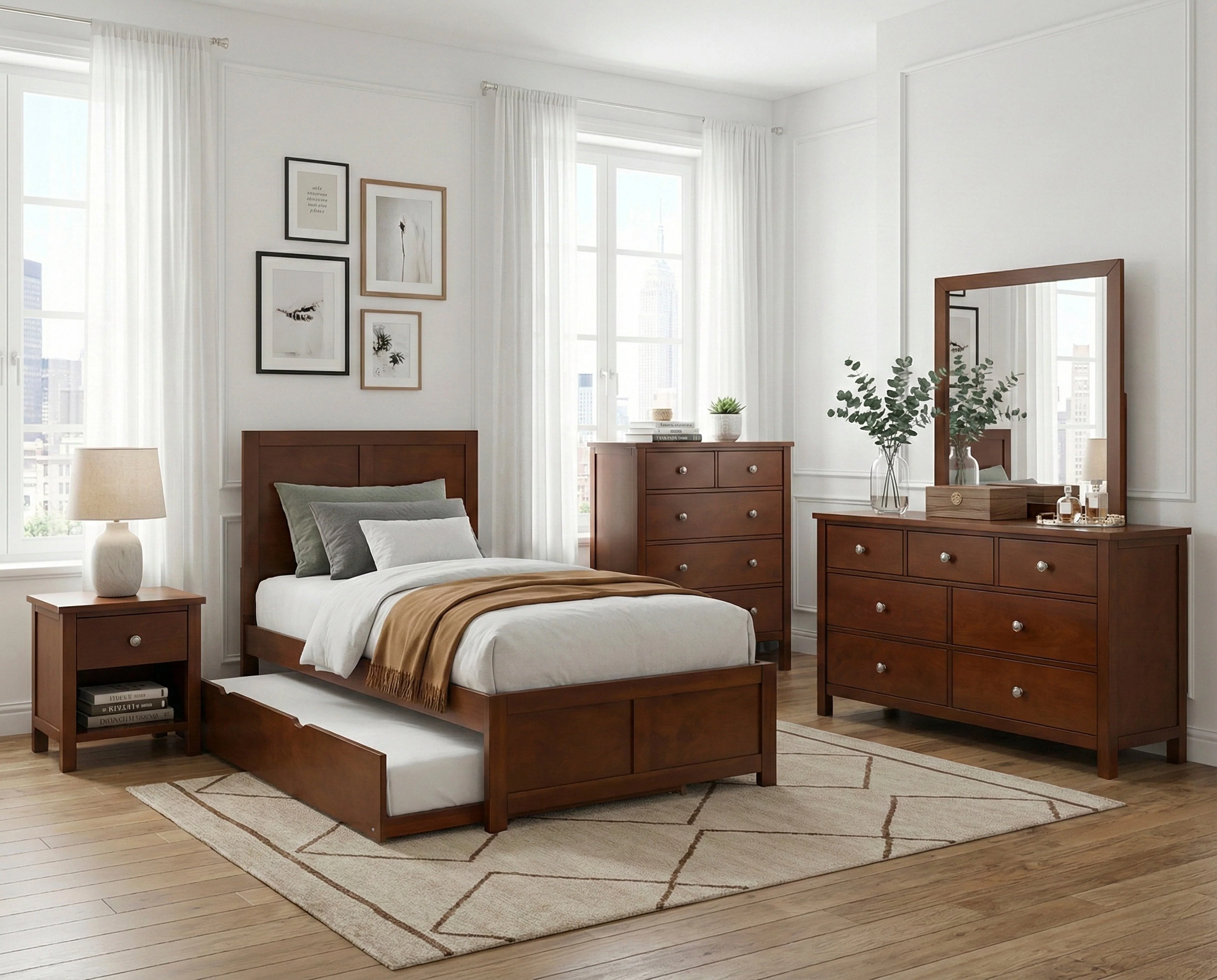 Rowe Dark Cherry Twin Platform Bed - Image 26