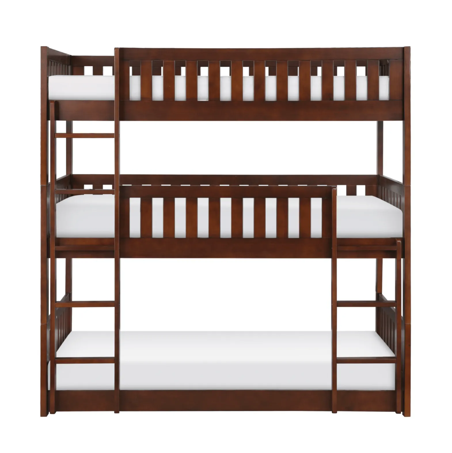 Rowe Dark Cherry Twin Triple Bunk Bed - Image 3