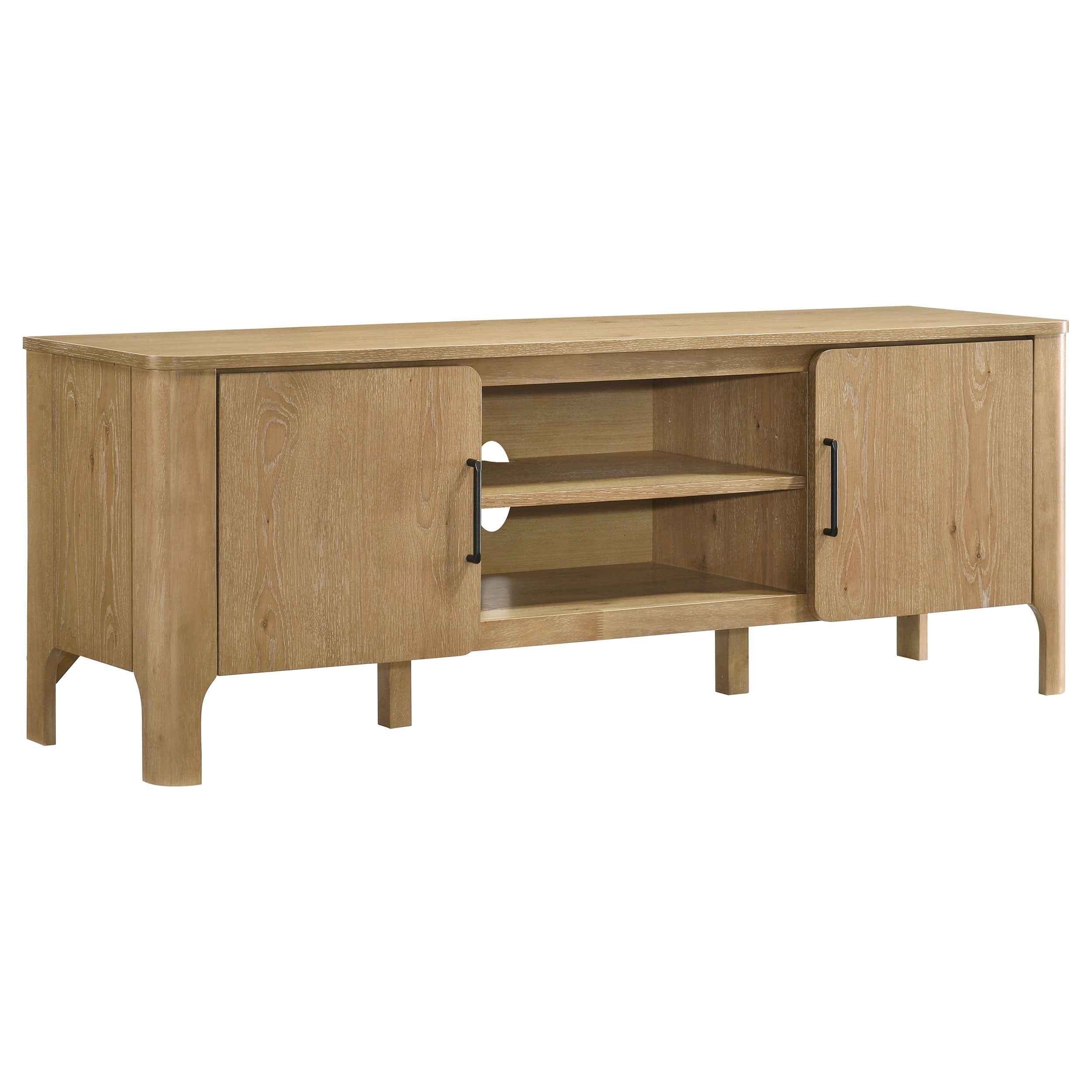 Rowe Light Oak 65-inch 2-door Wood TV Stand Media Console - Image 2
