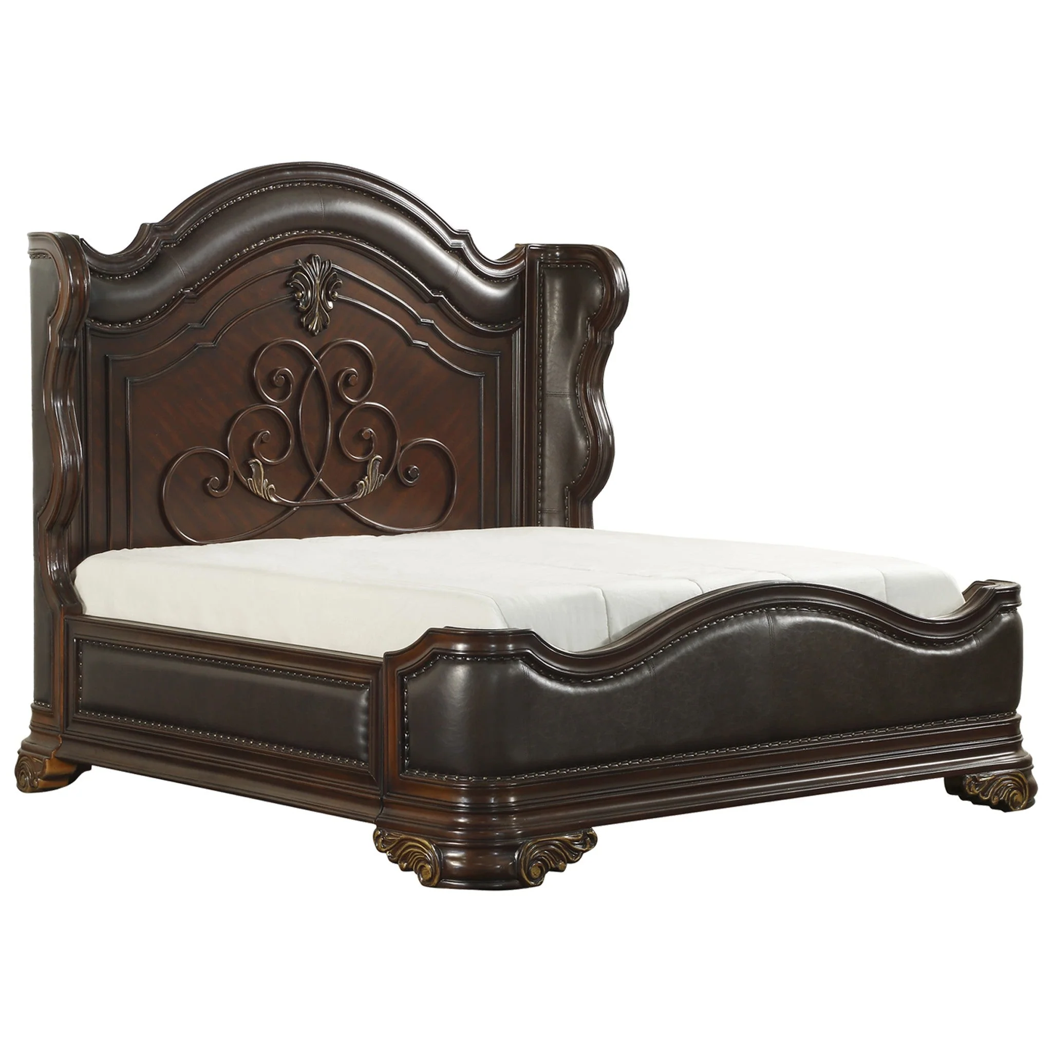 Royal Highlands Rich Cherry California King Upholstered Panel Bed - Image 2