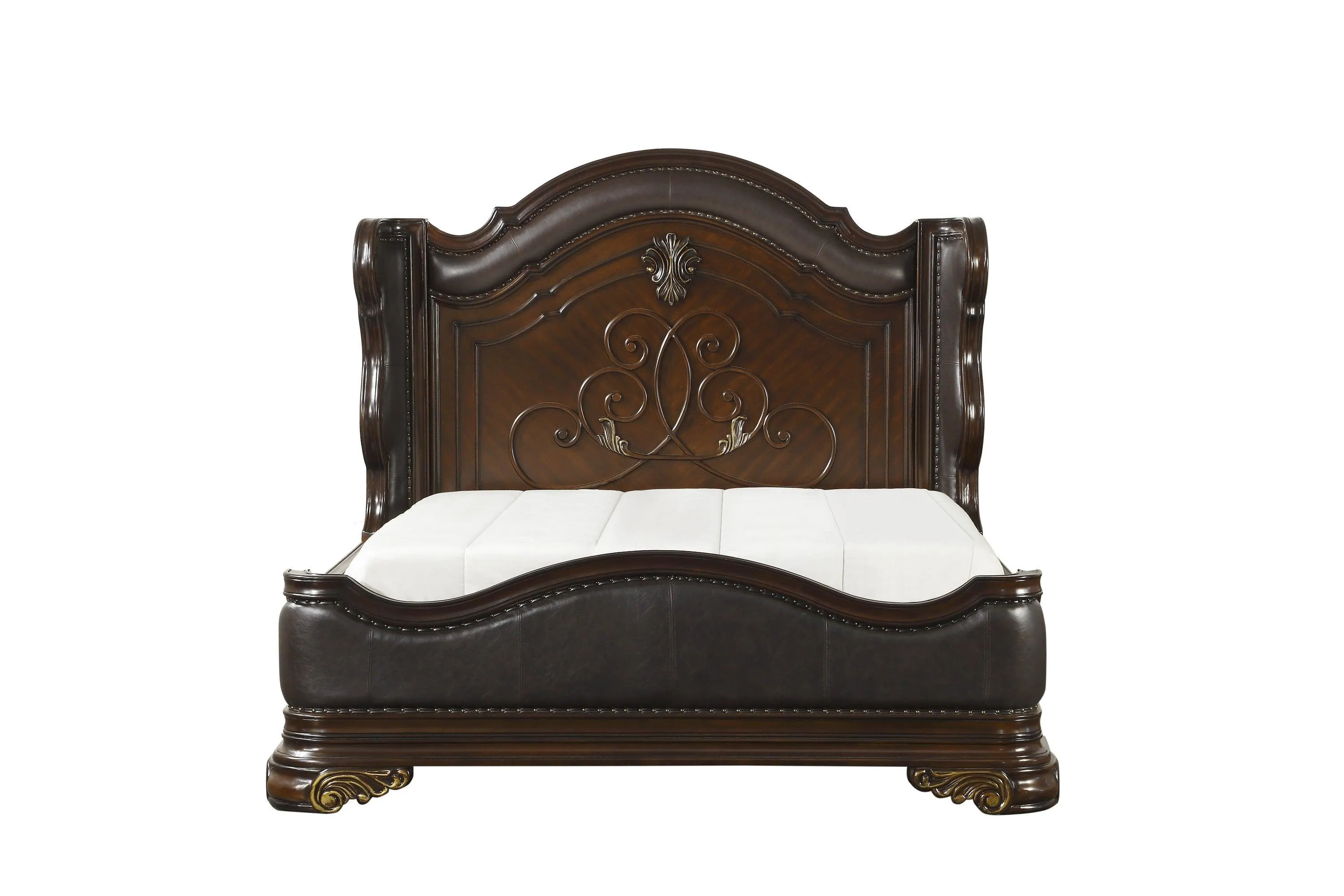 Royal Highlands Rich Cherry King Upholstered Panel Bed - Image 4