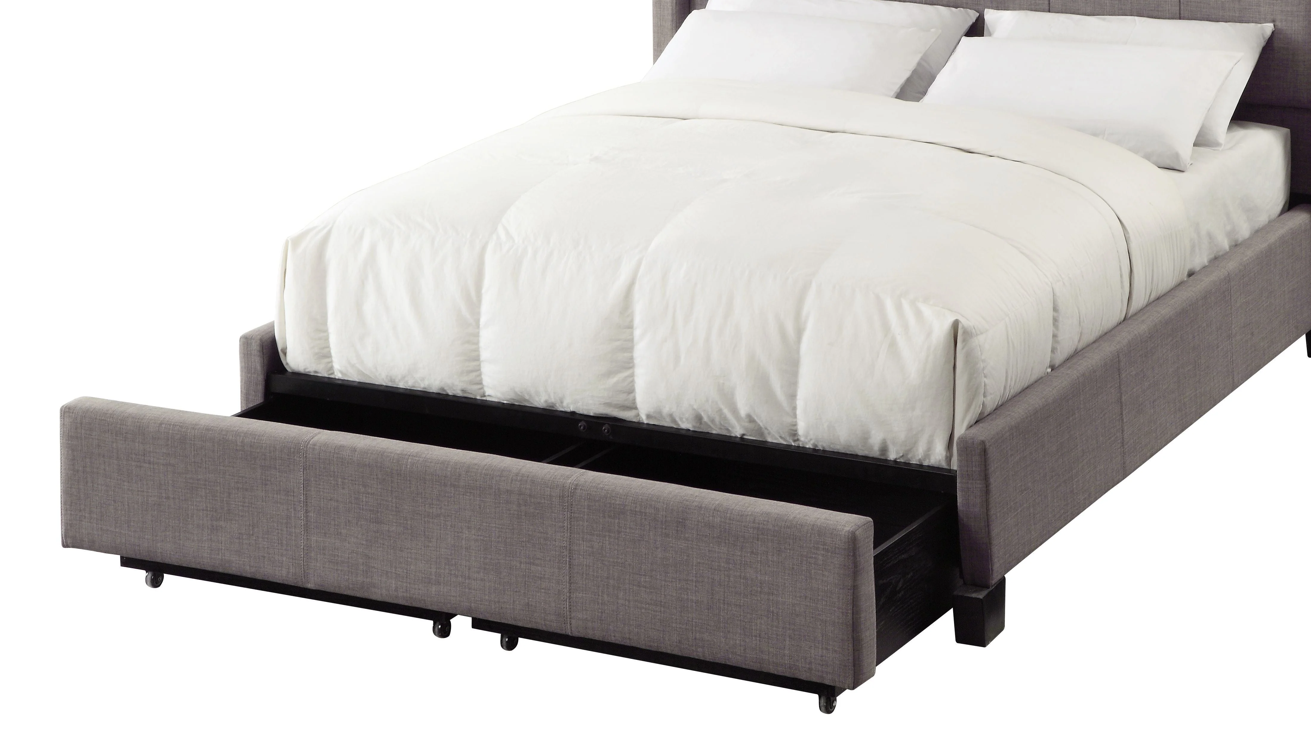 Royal Tufted Footboard Storage Bed in Dolphin Linen - Image 6